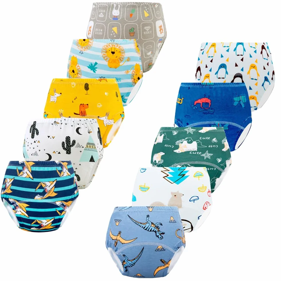 Lot de 10 Culotte d'apprentissage pour Garcon Fille 2-5 Ans