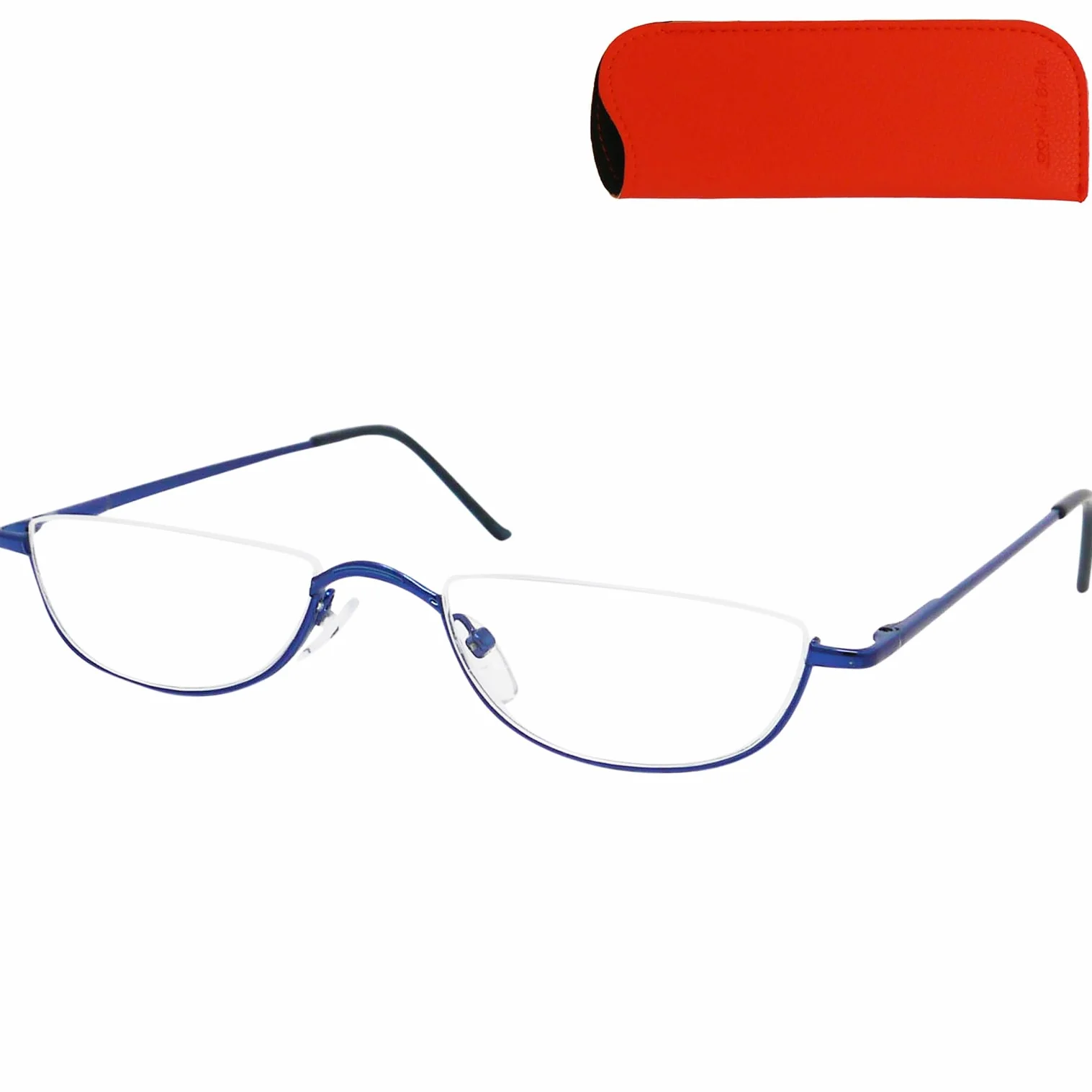 Lunettes de Lecture Demi Lune Style Vintage Cadre en Acier Inoxydable Unisexe Homme et Femme avec Étui