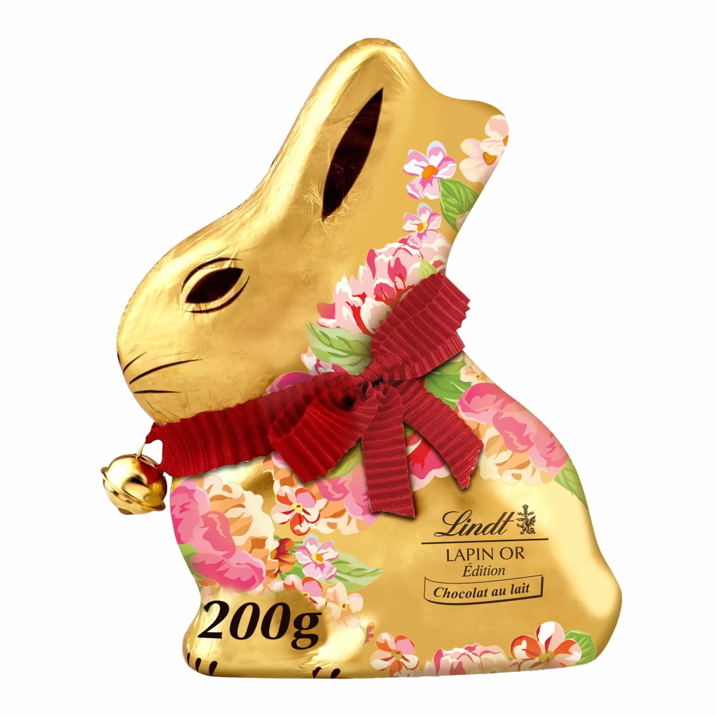 Lindt - Moulage LAPIN OR Edition Fleurs - Chocolat au Lait - Idéal pour Pâques, 200g
