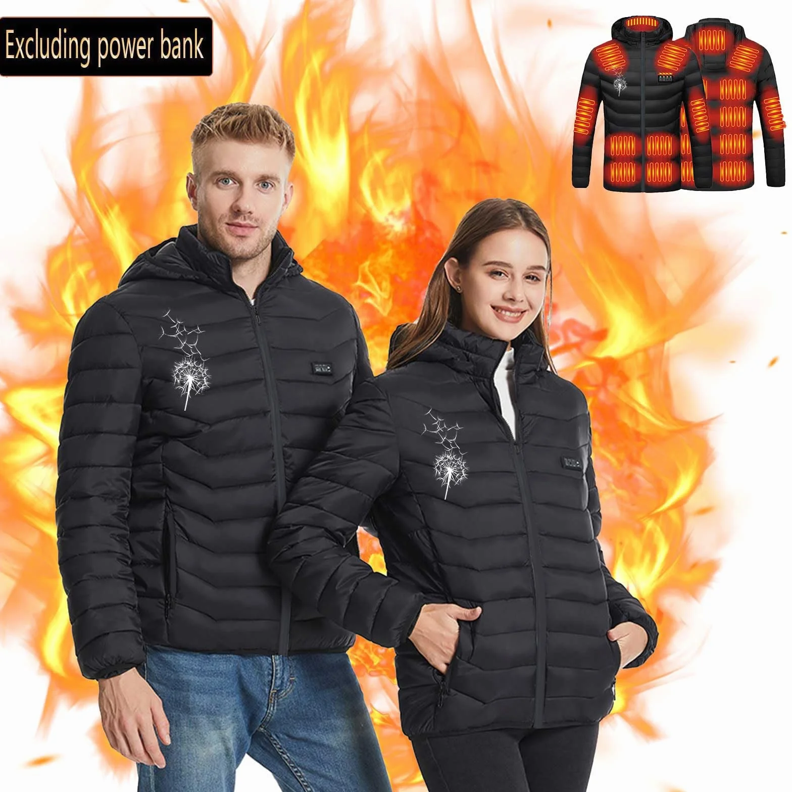 Veste Chauffante Électrique USB Homme Femme 21 Zones 3 Niveaux de Chaleur Gilet Hiver