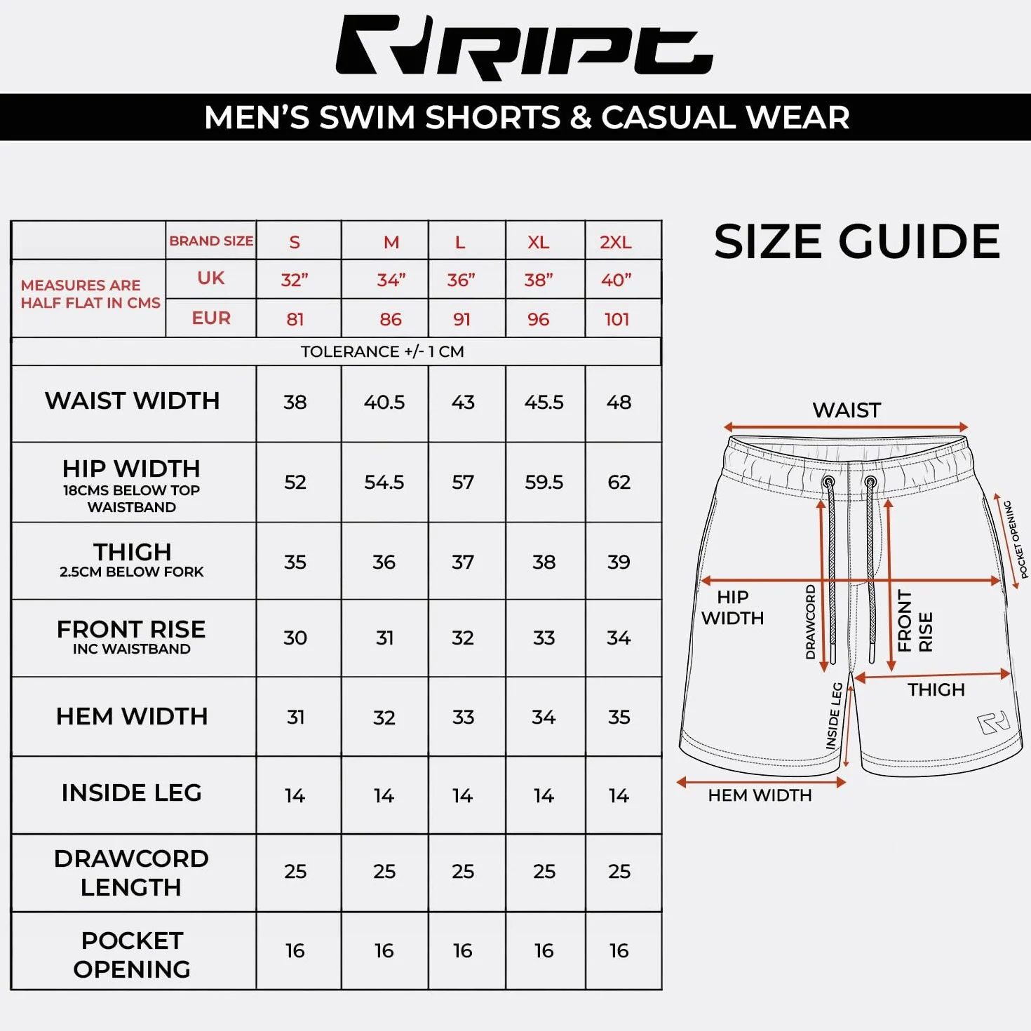 RIPT Short de Bain Homme Séchage Rapide Boardshort UV50 Doublure Mesh