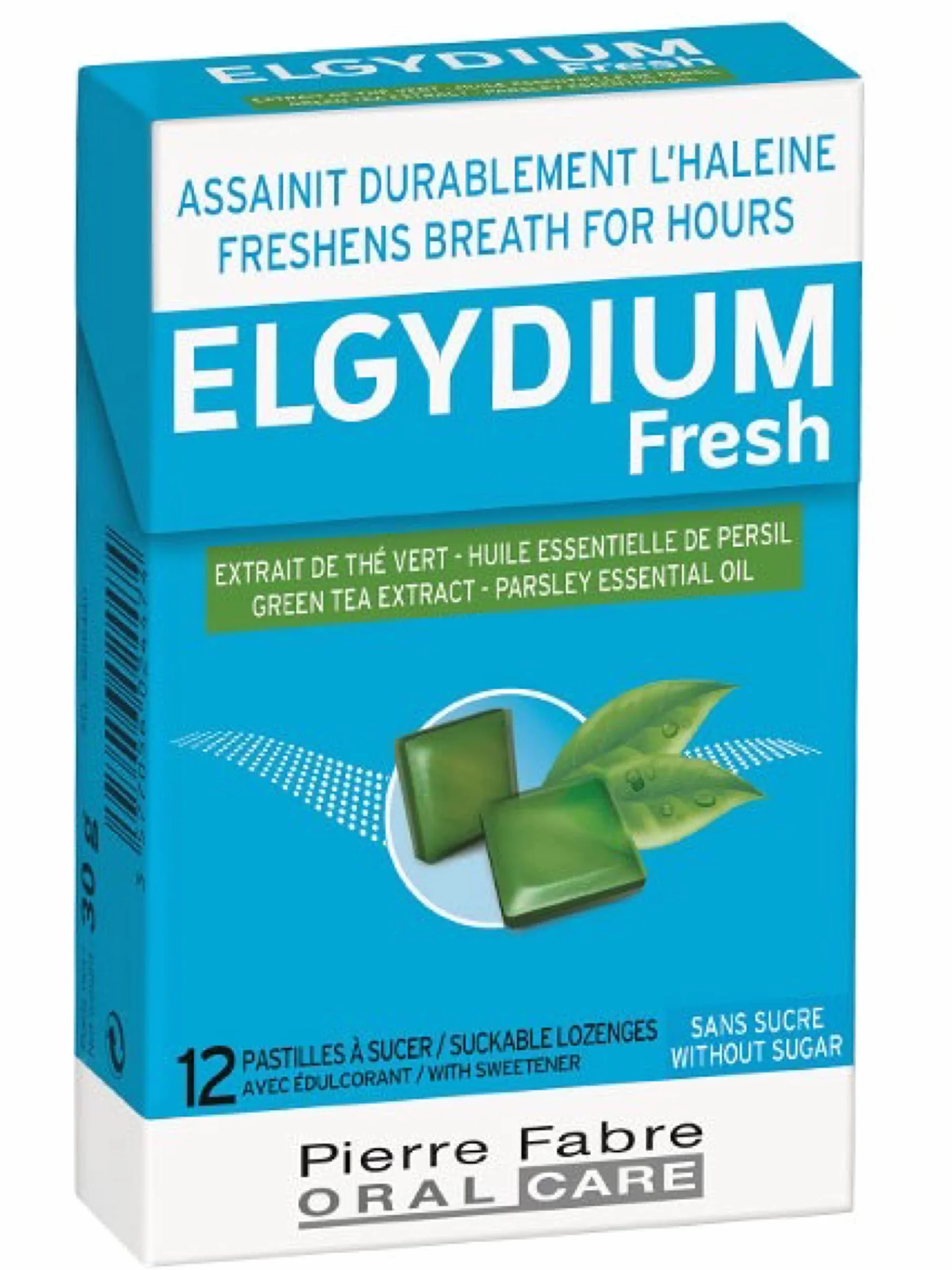 Alibi - Elgydium pocket Assainit durablement l'haleine Pour une haleine PURE et SÛRE - Extrait de thé vert et d'huile essentielle de persil - Lot de 3 boites de 12 Pastilles à sucer