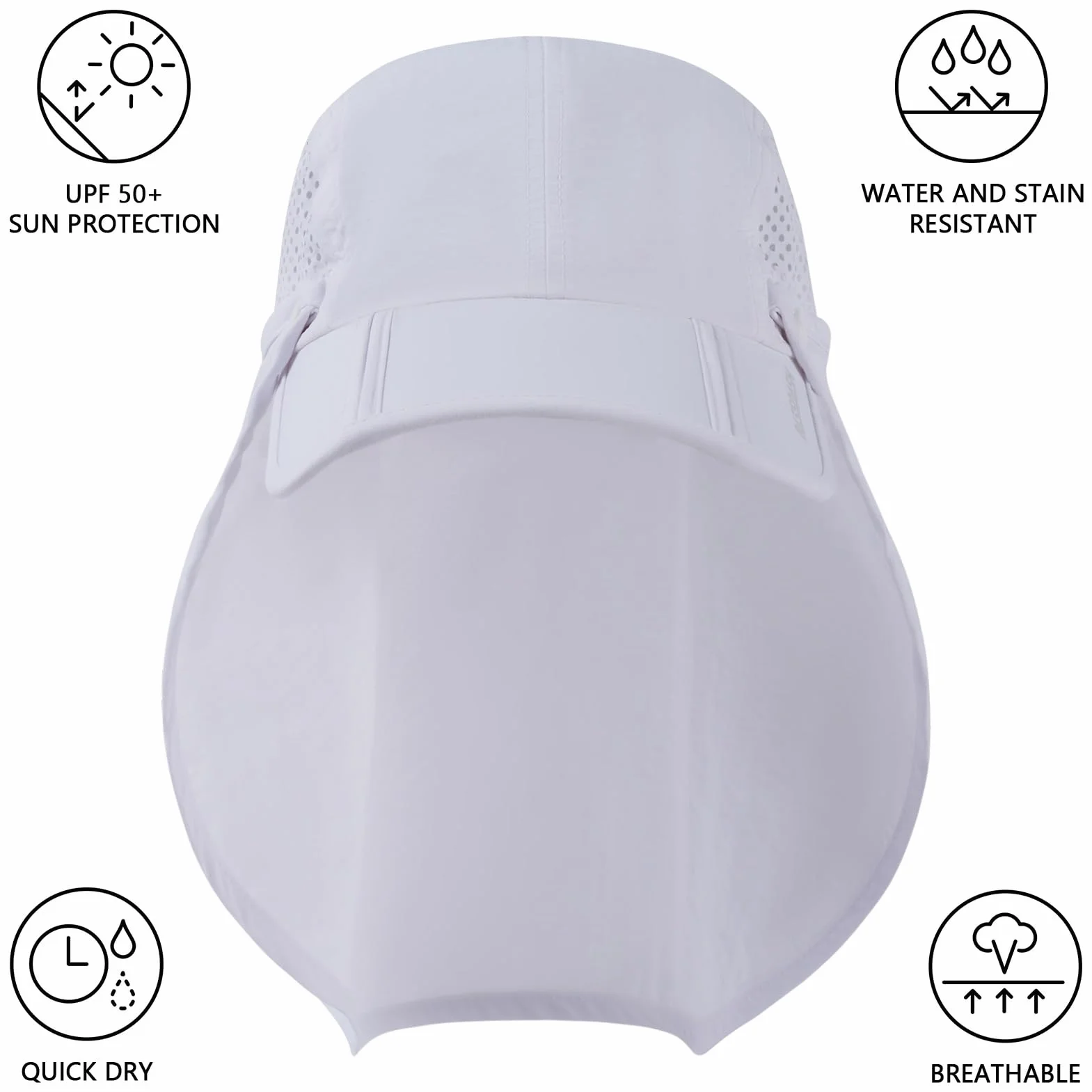 Bassdash UPF 50+ Casquette de pêche pliable avec couvre-cou amovible pour hommes et femmes