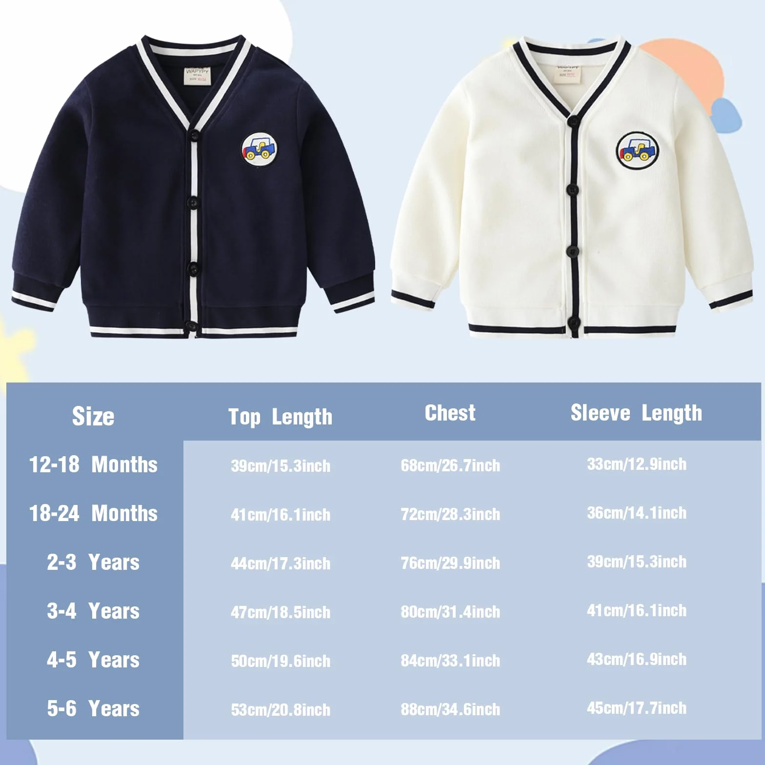 Cardigan à Manches Longues pour bébé garçon Vêtements d'extérieur à col en V Manteau d'automne et d'hiver