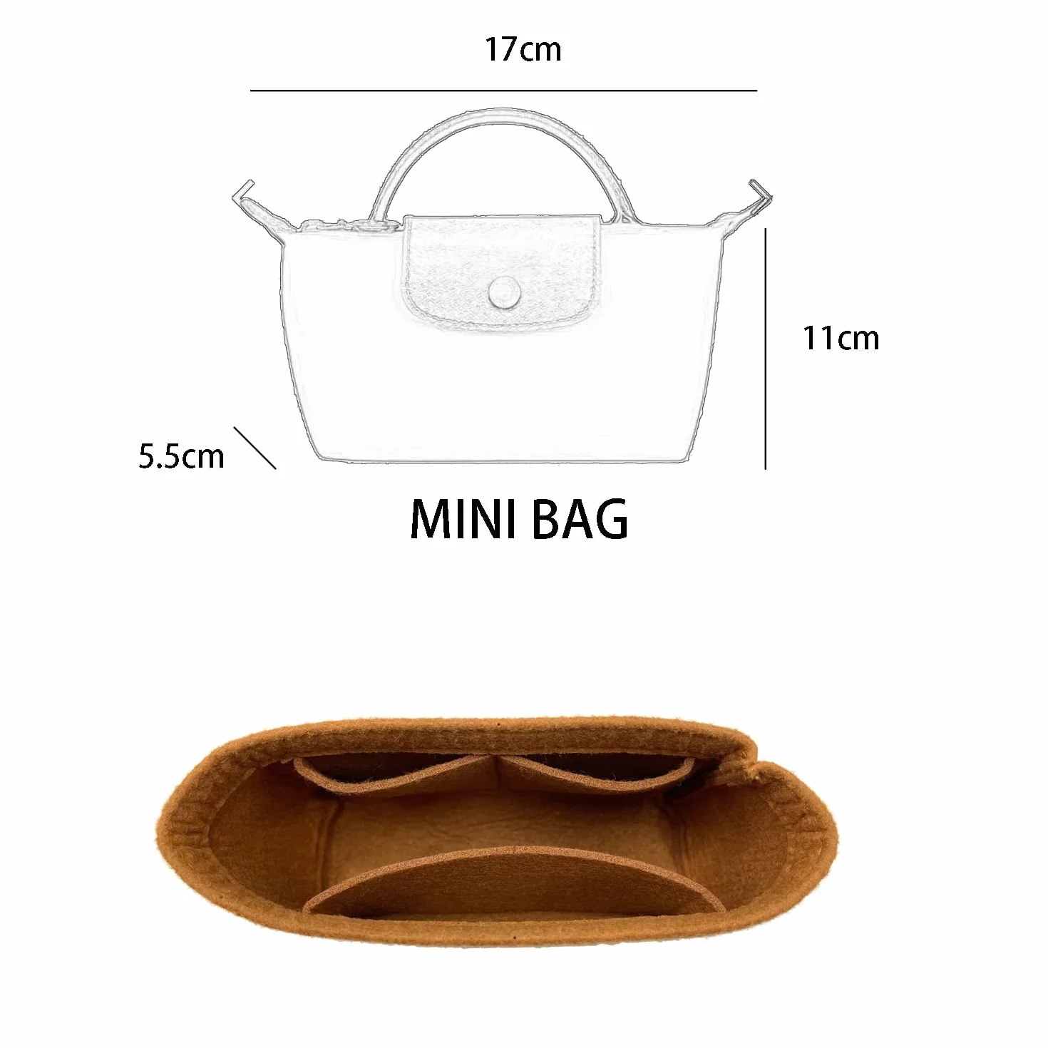 Mini organiseur de sac à dos fourre-tout Beige