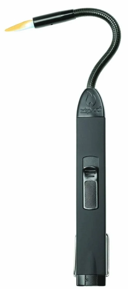 Zippo Allume Bougie – Noir – Rechargeable au gaz – Col Flexible – Revêtement caoutchouté – Briquet-Bougie résistant au Vent