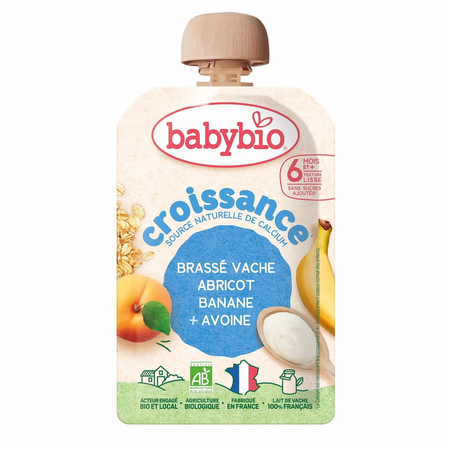 BABYBIO Brassé croissance abricot banane avoine bio 100g