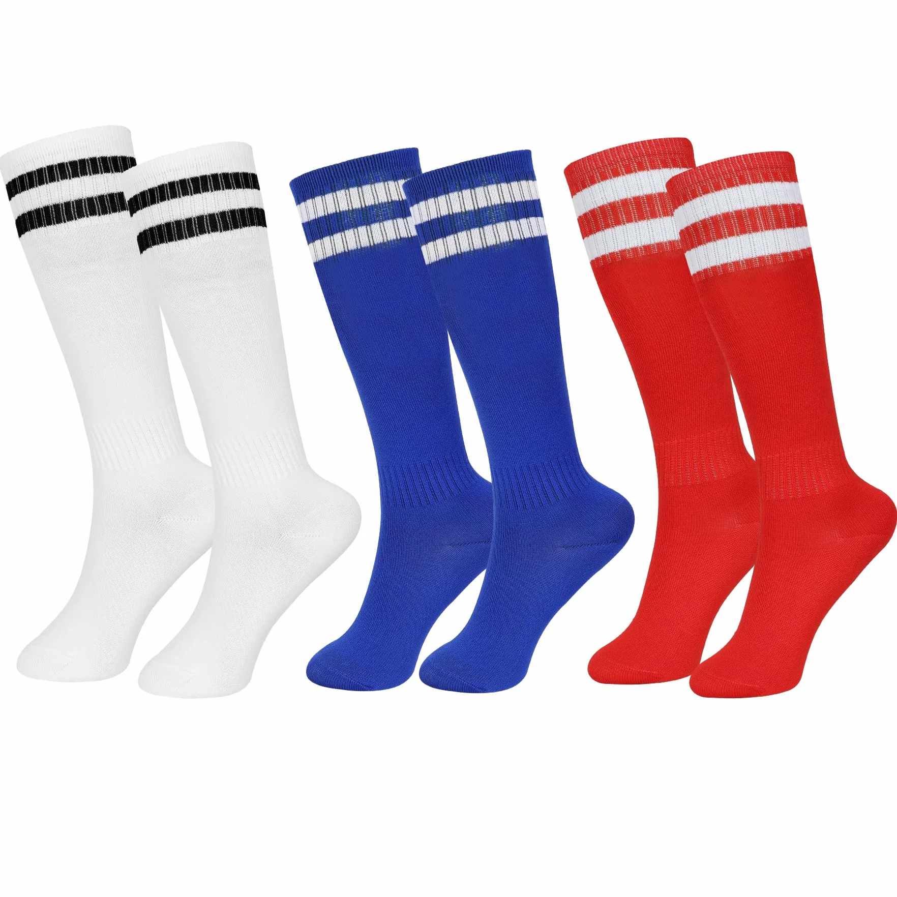 Chaussettes de football montantes pour garçons - Lot de 3 paires - Course, entraînement, matchs