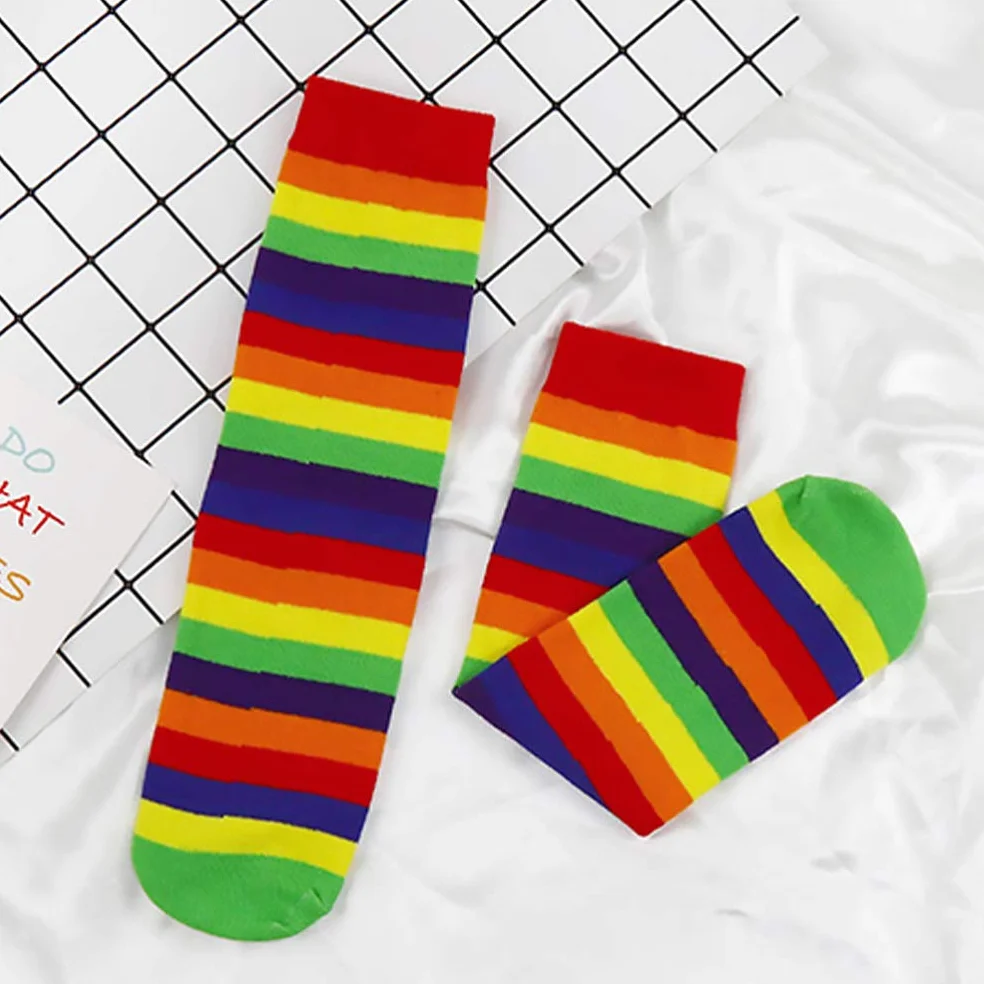 SOIMISS Lot de 2 paires de chaussettes rayures multicolores enfants