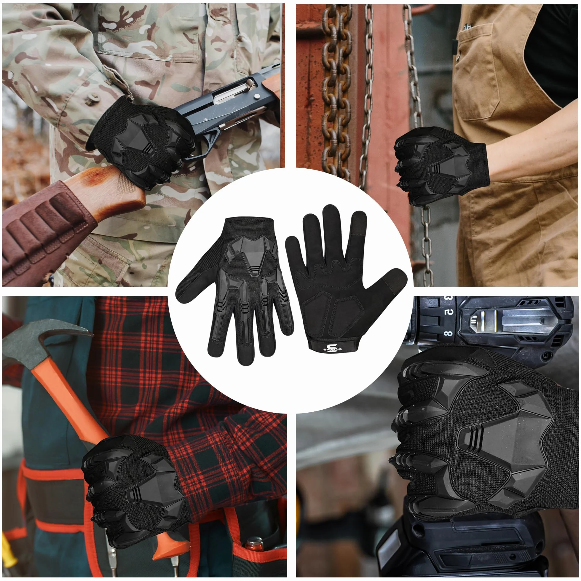 SAWANS Gants Moto écran Tactile Homme Plein air
