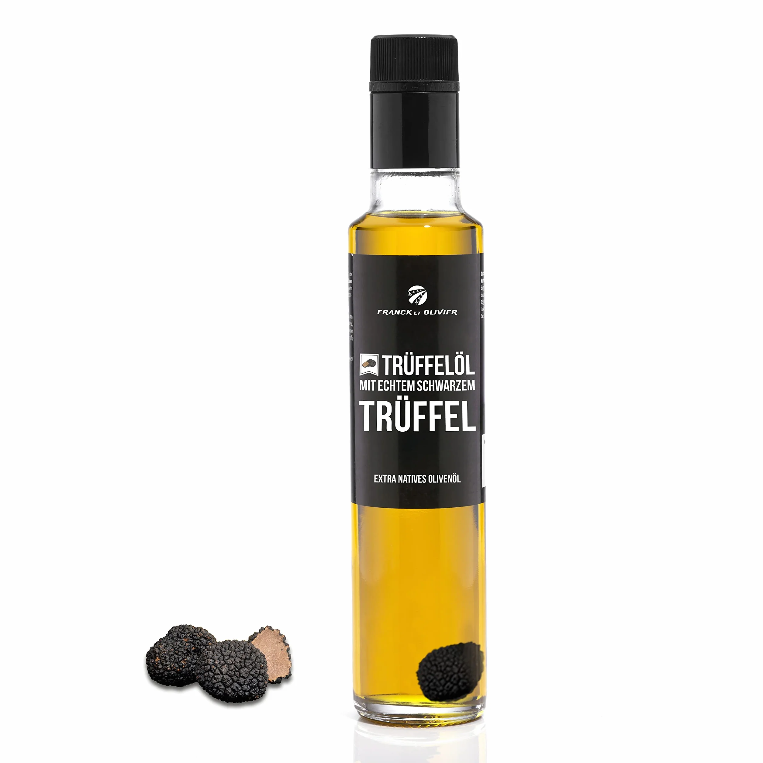 Edition Huile de truffe noire avec truffe noire entière 250 ml d'huile d'olive extra vierge vierge pour sauces et affiner les plats, convient aux régimes végétaliens et sans gluten
