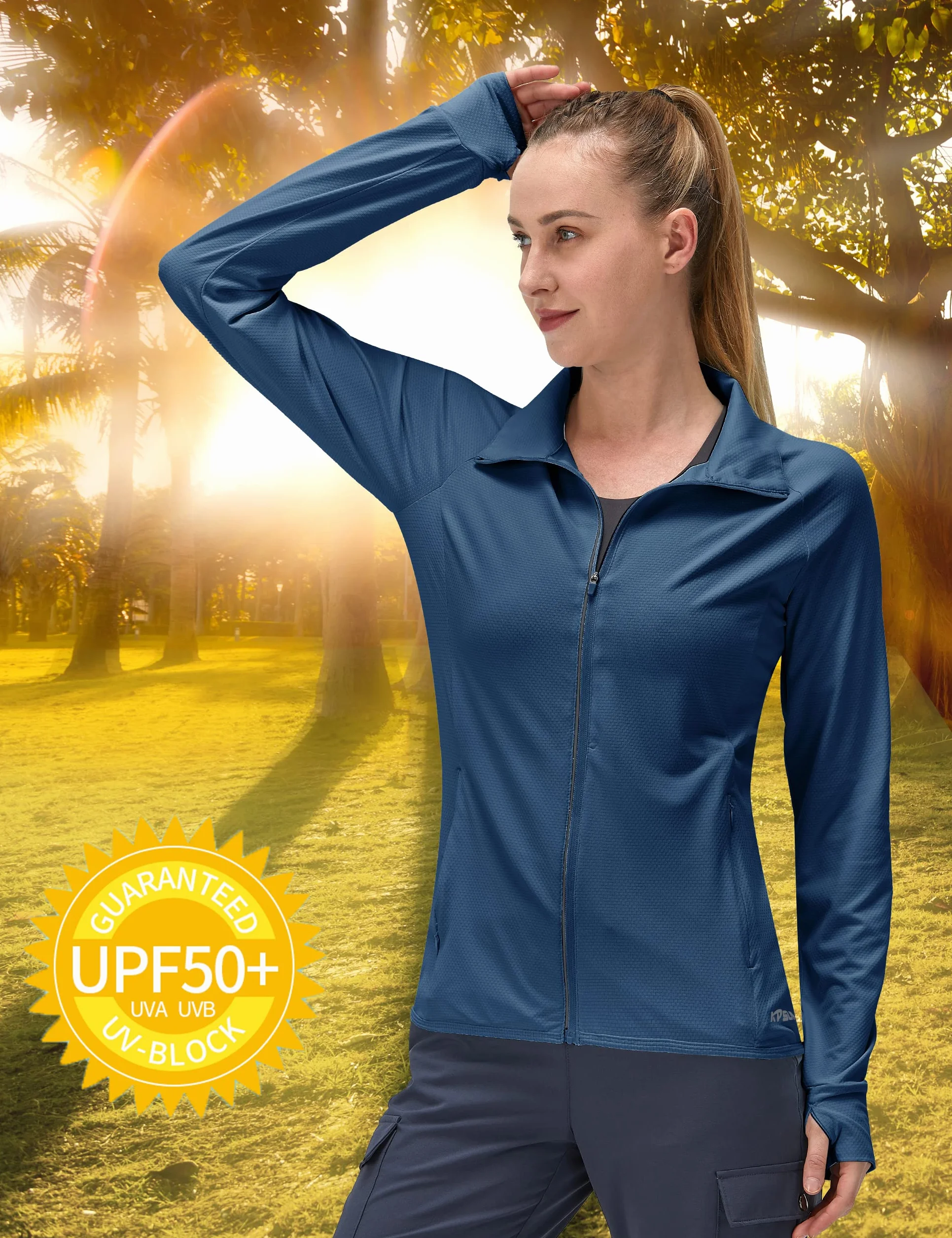 KPSUN Vêtement de protection solaire UPF 50+ à manches longues pour femme T-shirt léger
