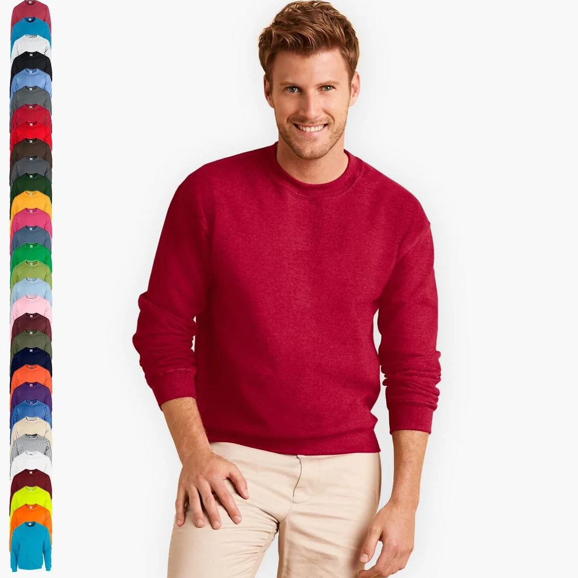 Sweat Homme sans Capuche Col Rond en Coton Tailles S à 5XL