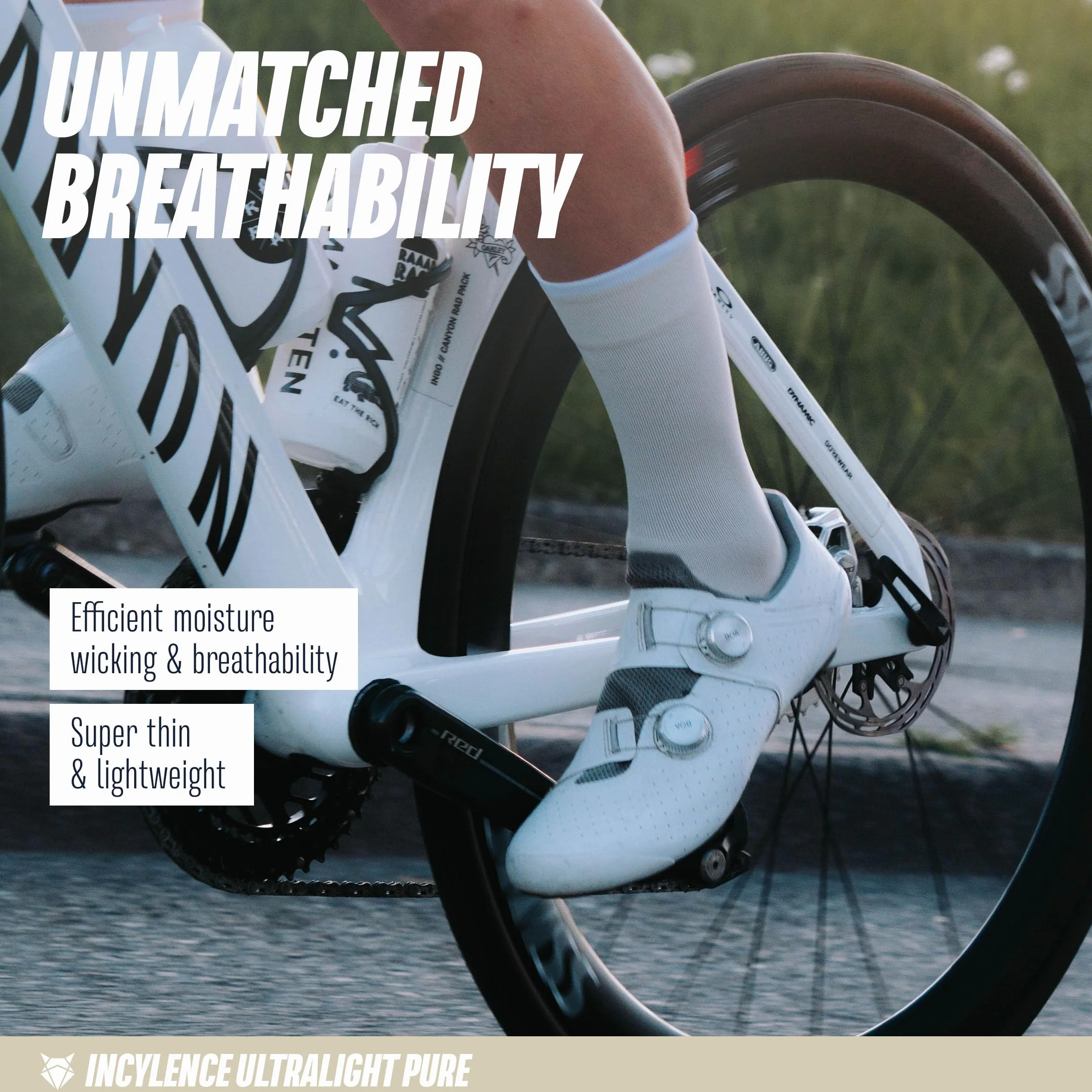 INCYLENCE Chaussettes de vélo de course pour femme ultra fines avec compression légère respirantes
