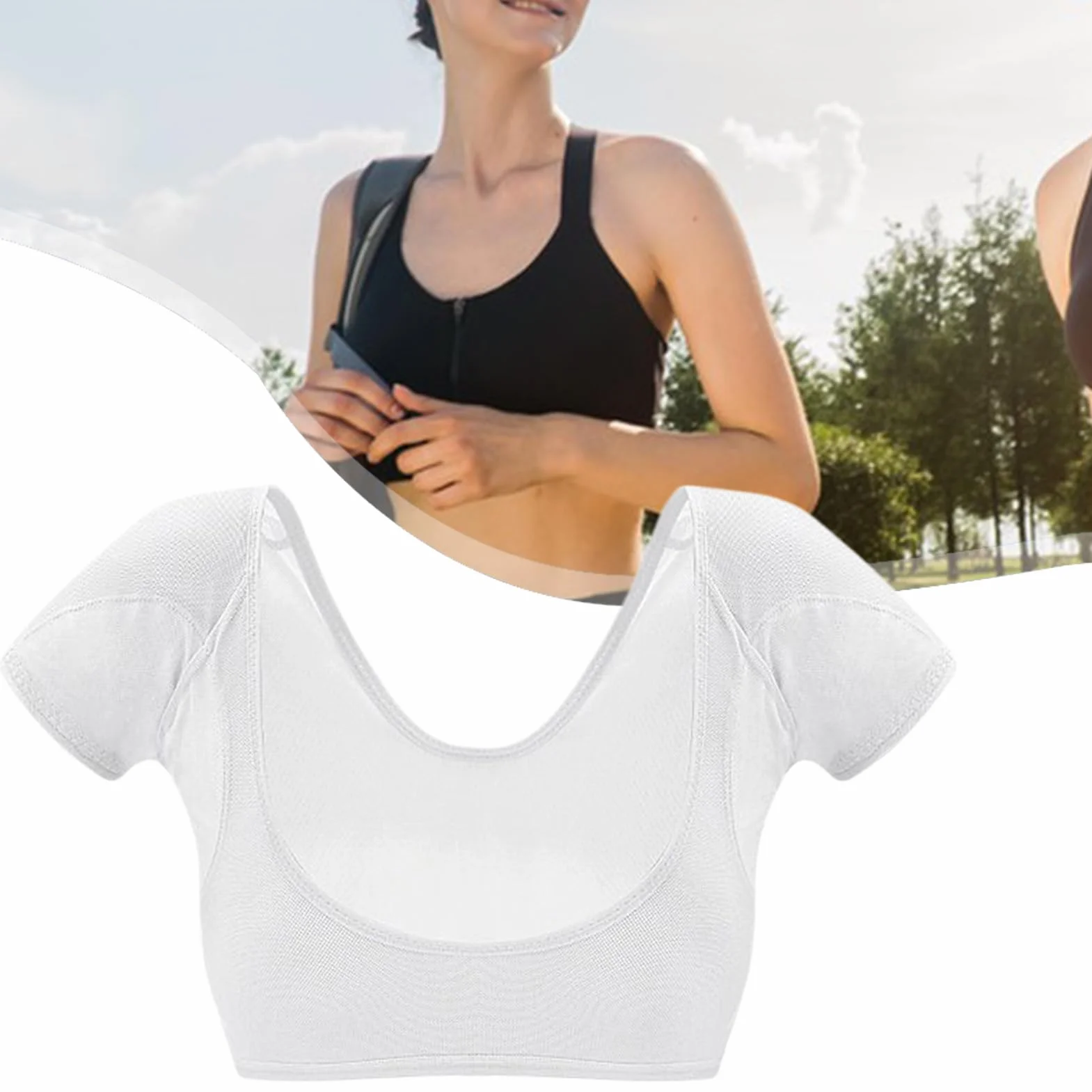 Gilet de sudation sous les aisselles, coussinet résistant, lavable réutilisable manches courtes, bouclier respirant séchage rapide