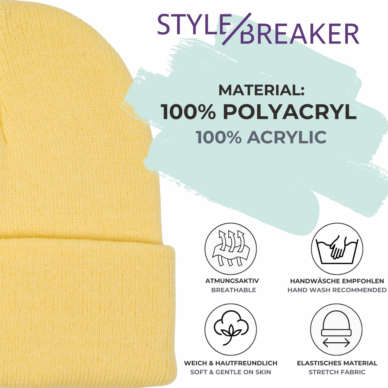 Bonnet Enfant Tricot Large Bord, Bonnet Fin Tricoté Double 2-5 Ans
