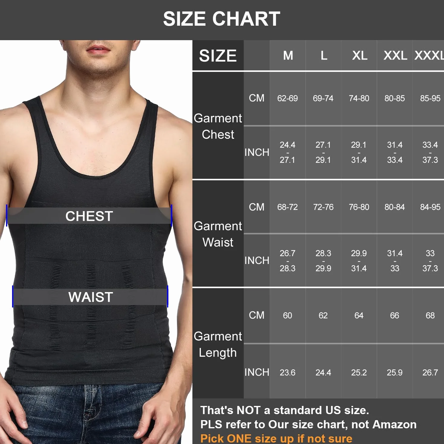 Odoland Débardeur de Compression Homme Maillot de Corps 3 pièces Amincissante Ventre Plat Invisible Shirt