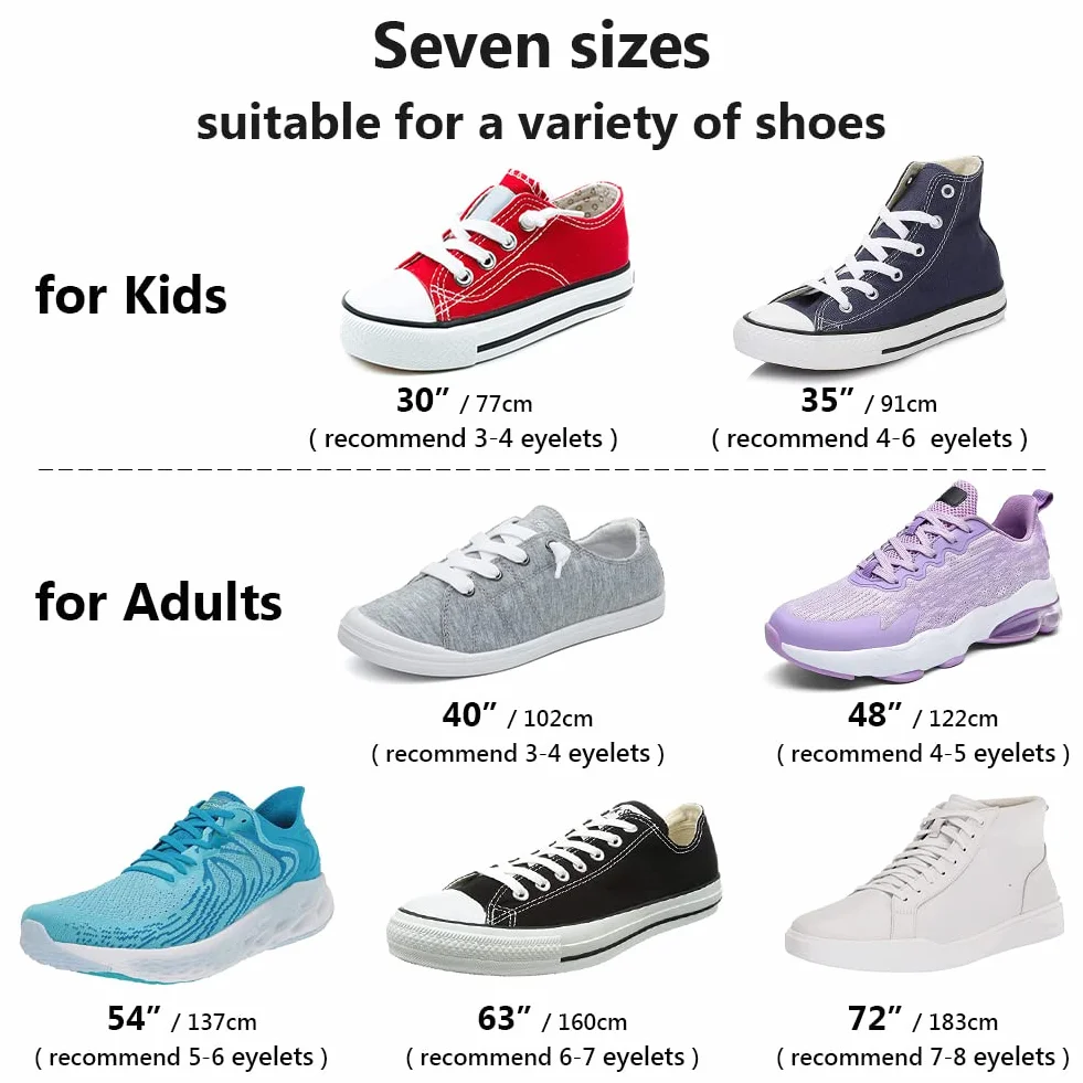 UpUGo Lacets Chaussures Plats 8 mm pour Baskets Course à Pied Adultes