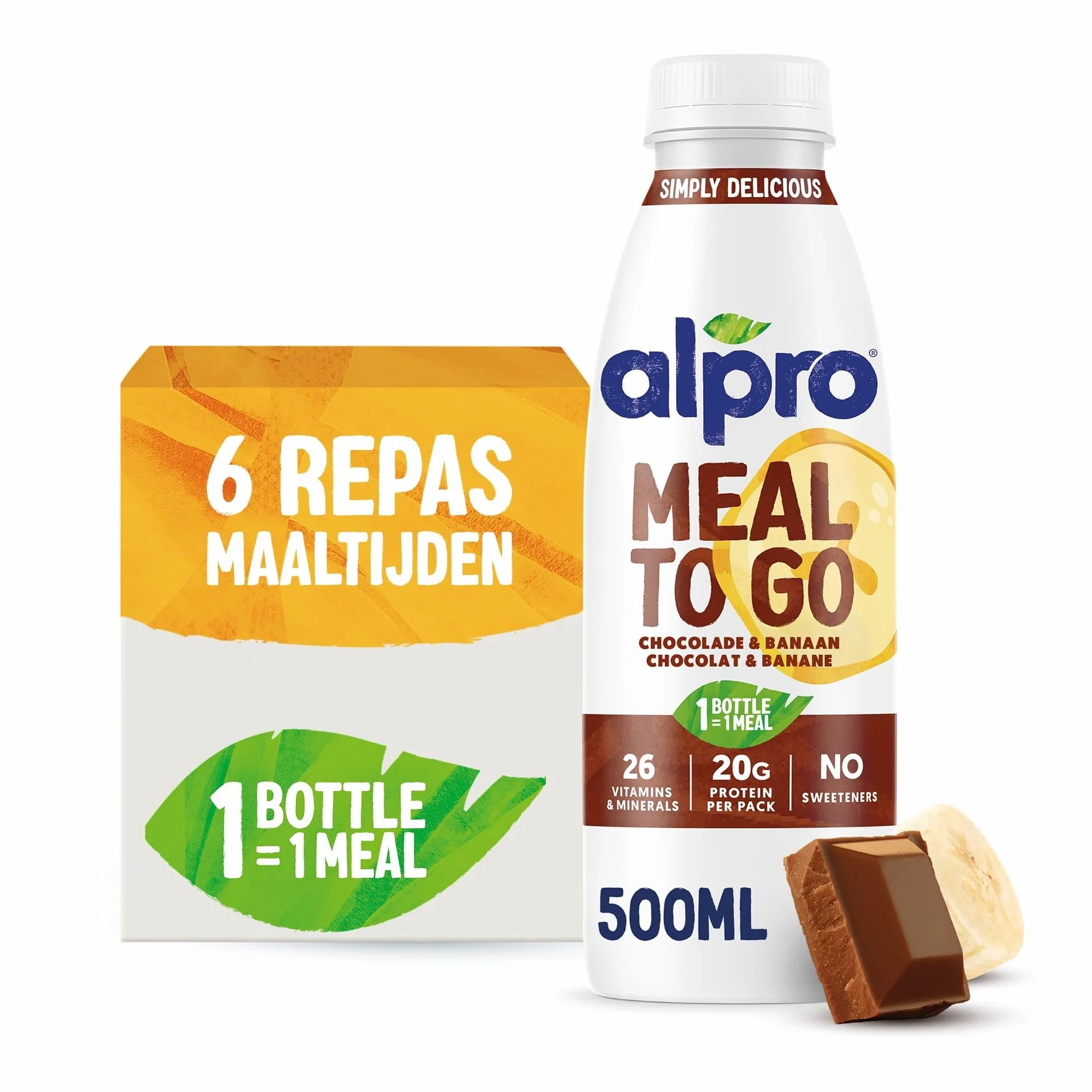 ALPRO Meal To Go Drink Choco-Banane 500ml 6 Stuks Multipack