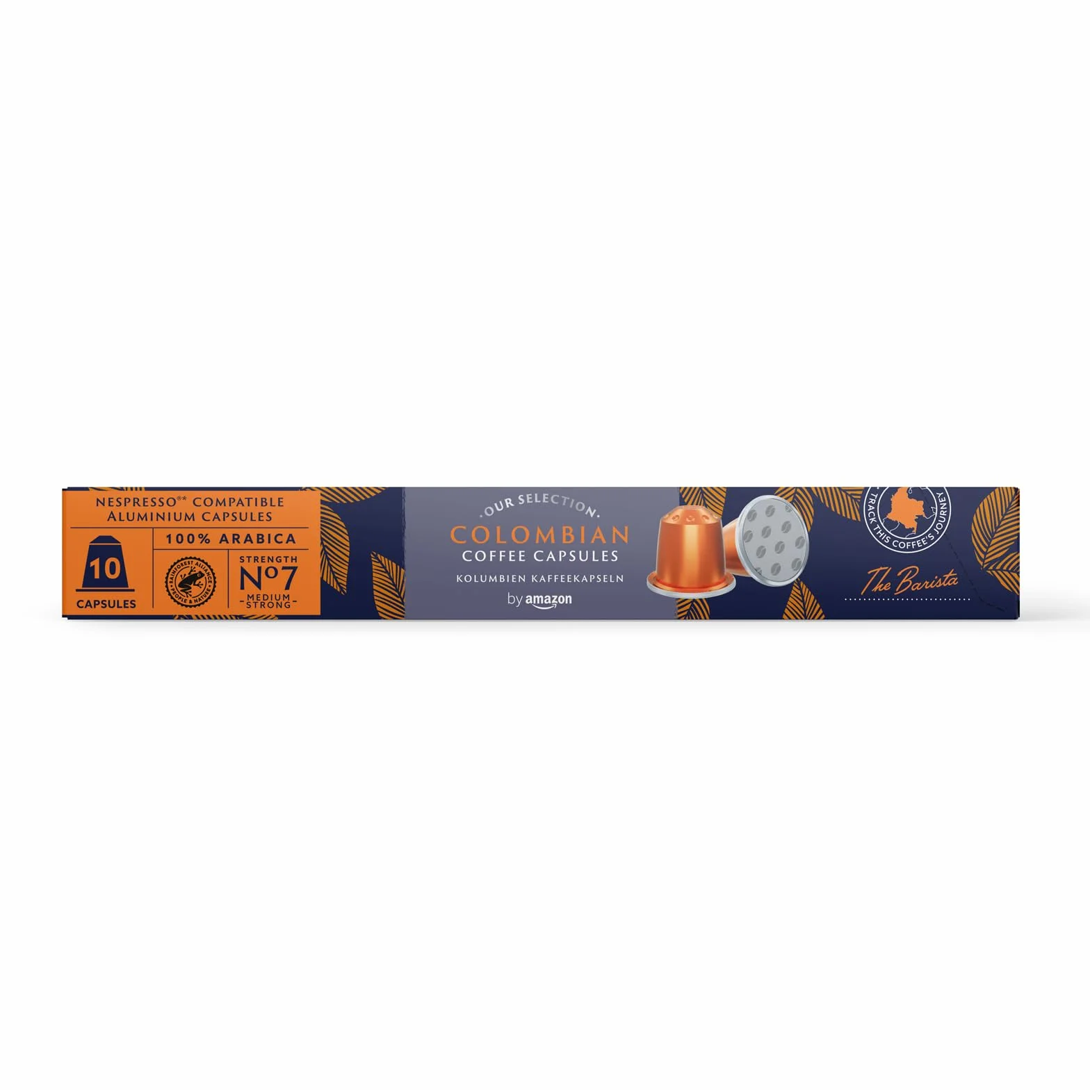 by Amazon - Café colombien compatible Nespresso, Torréfaction Moyenne, 100 capsules en aluminium, 10 unités, lot de 10 - Certifié Rainforest Alliance