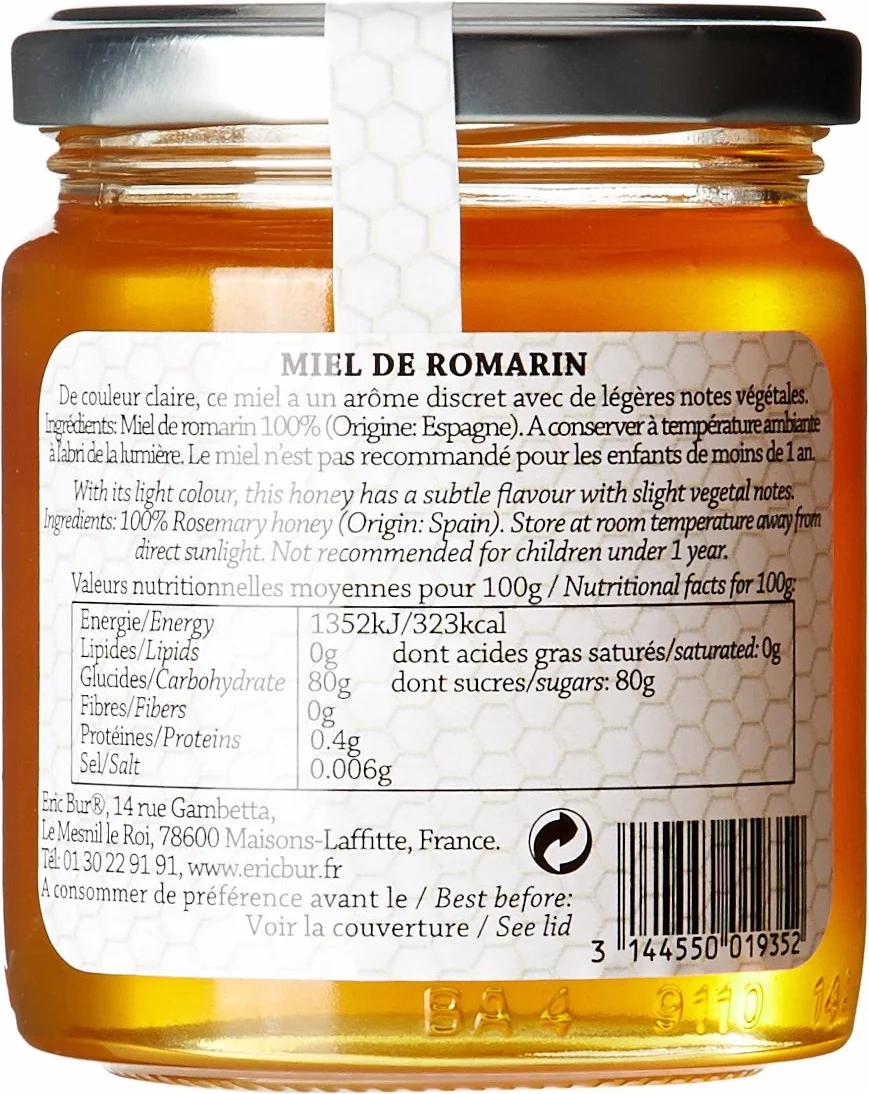 ERIC BUR Miel de Romarin 300 g