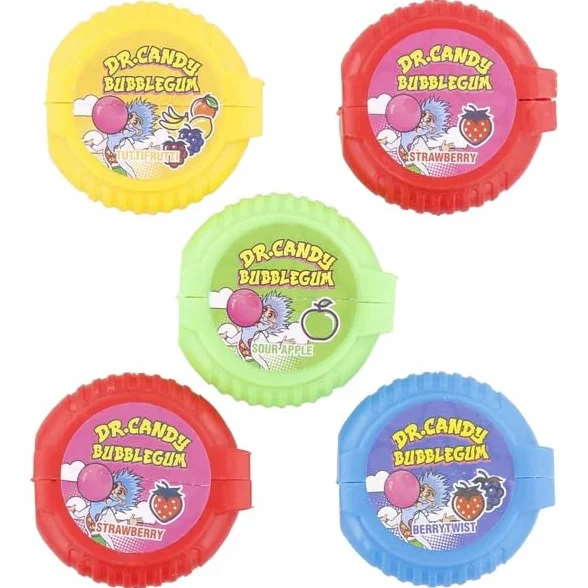 Boîtes de Bubble Gum 90g 4 Goûts Acidulé Fruit Lot de 5