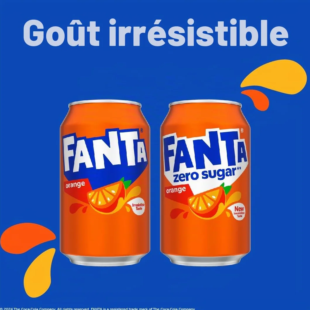 Fanta Boisson orange douce du zéro 330 ml (24 boîtes)