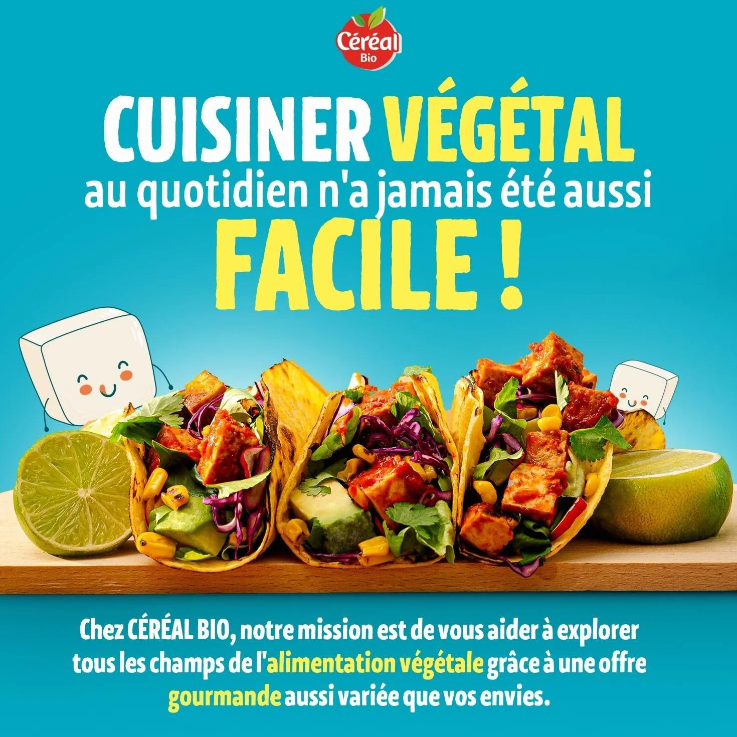 CÉRÉAL BIO – Tofu Fumé Bio – Riche en Protéines – Fabriqué en France – Alternative Végétale – Nutri-Score A – 200 g