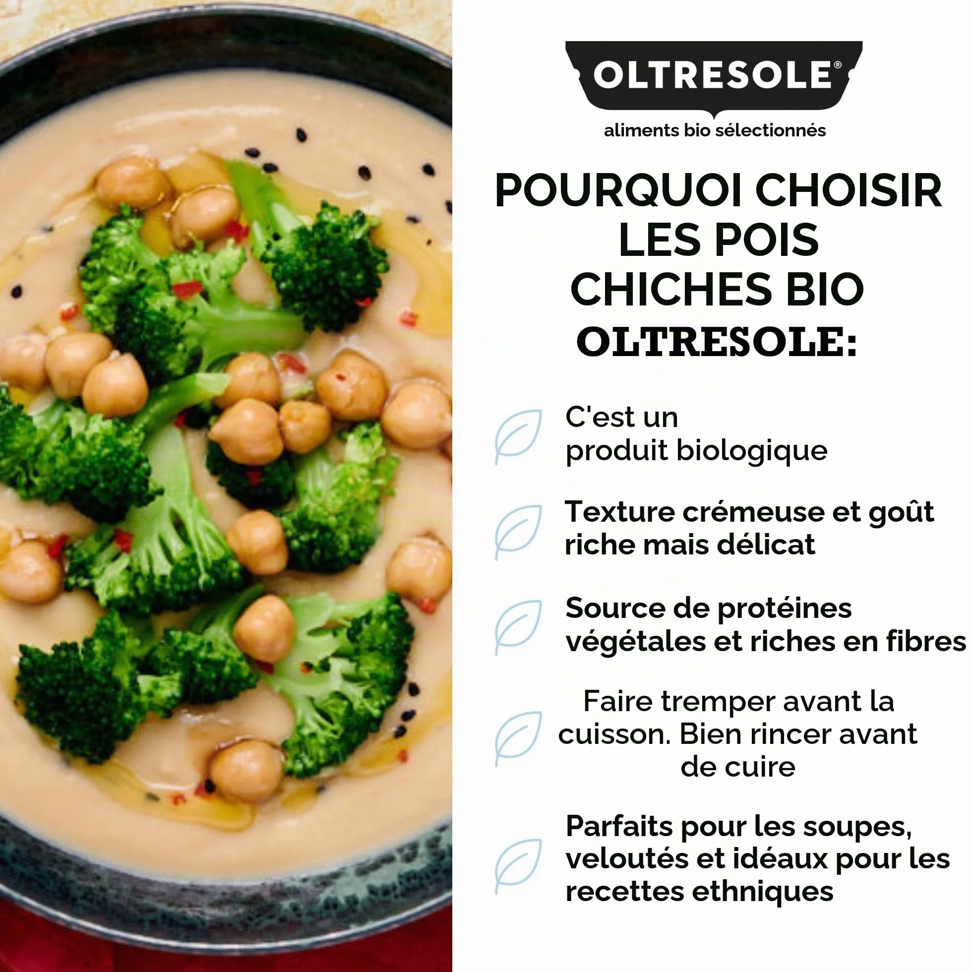 Oltresole, Pois Chiches Bio 5 Kg, Légumineuses sèches biologiques issues de cultures contrôlées, Excellentes pour les soupes, les salades, les légumes et les recettes saines, Format pratique