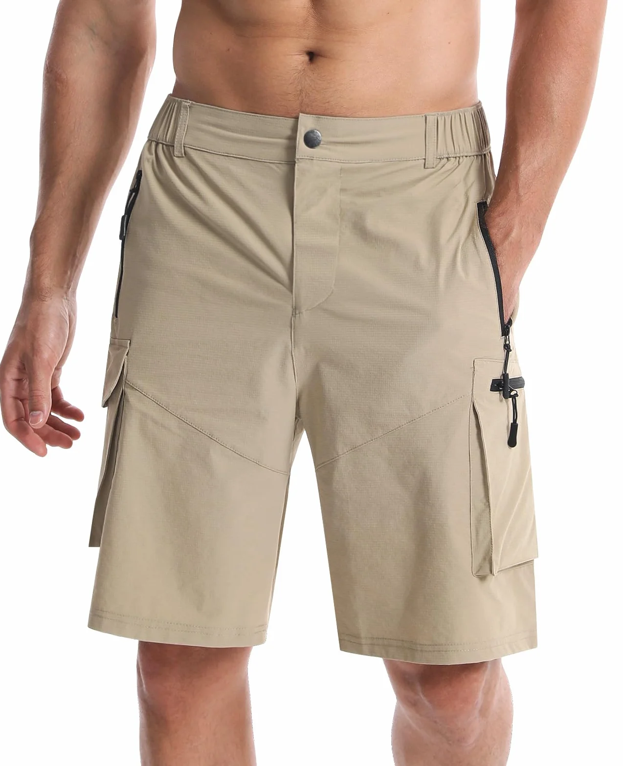 Bermuda Shorts Homme Cargo Travail Poche Zippée Randonnée Sport