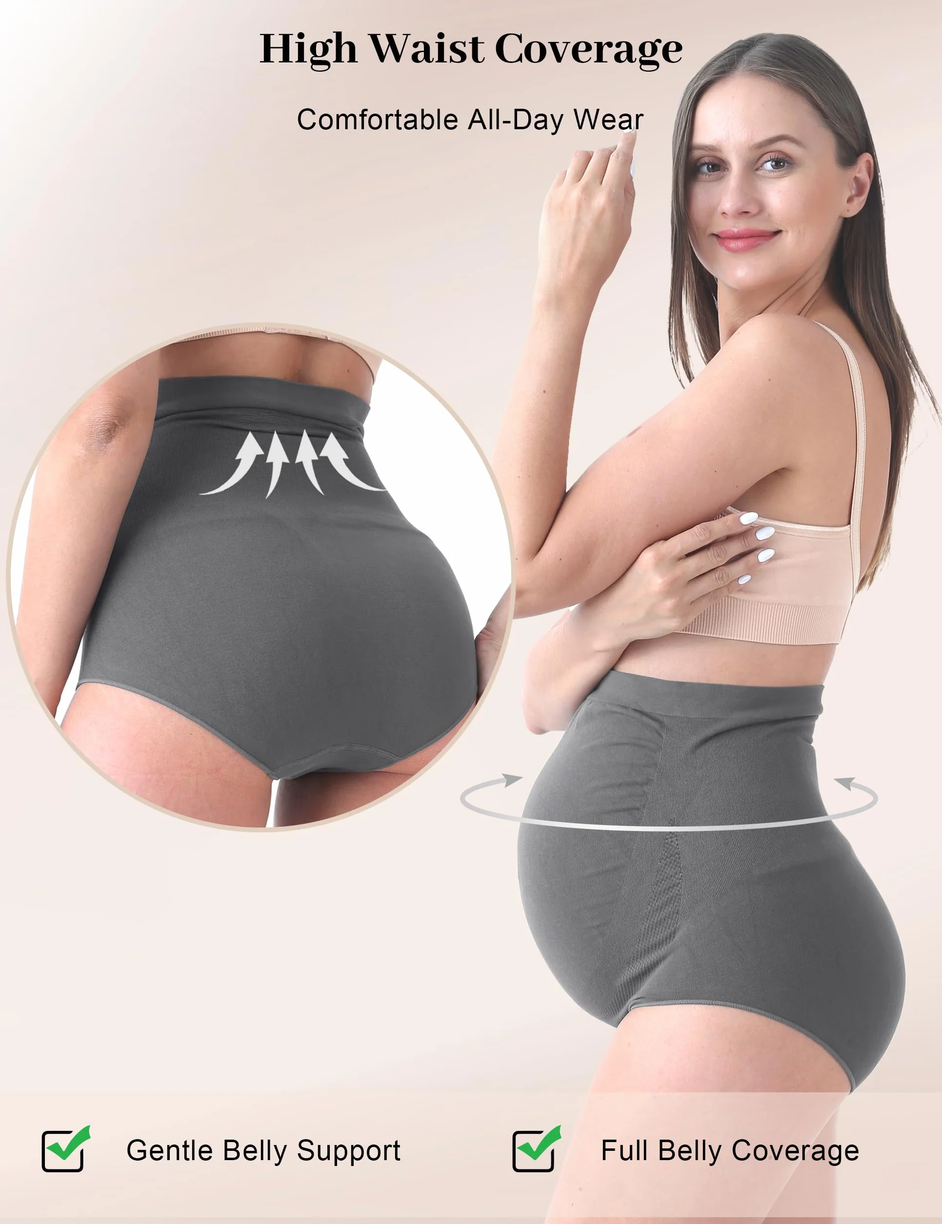 SUNNYBUY Culotte de Grossesse Taille Haute sans Couture pour Femme