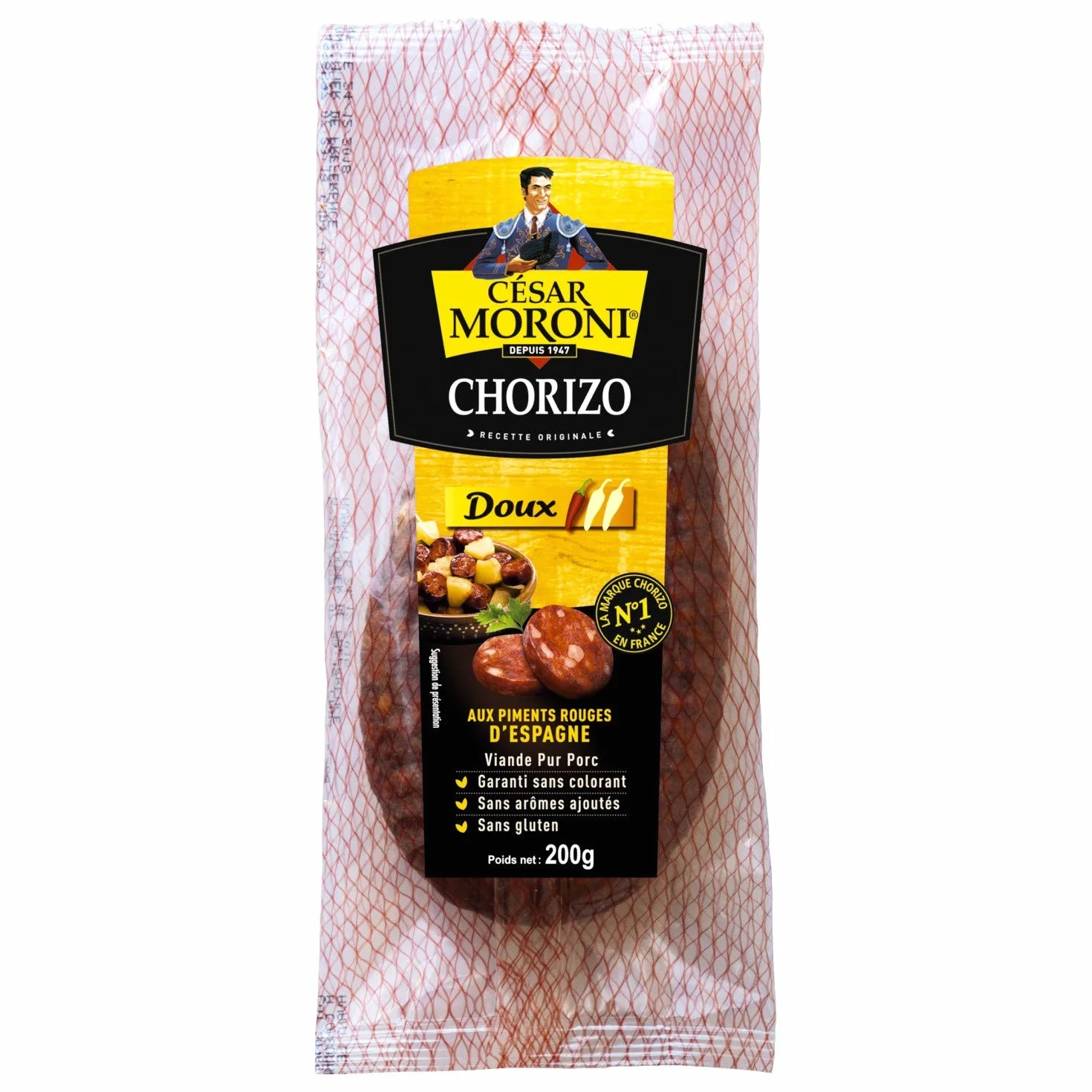 César Moroni Chorizo au piment rouge de Murcie, extra fort - Le sachet de 200g