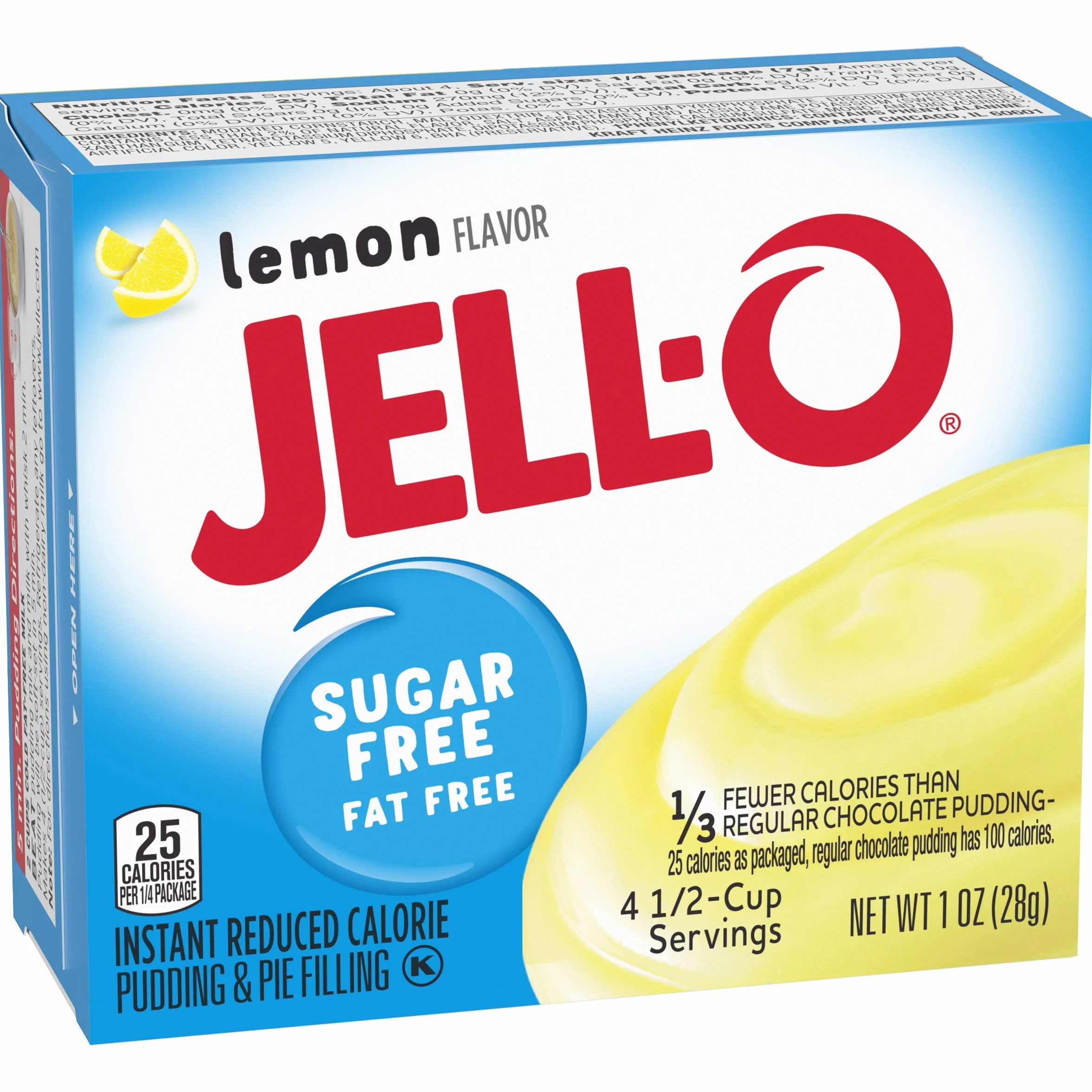 Jell-O Sugar-Free Instant Pudding and Pie Filling, Lemon, 1-Ounce Boxes (Pack of 6) by JELL-O