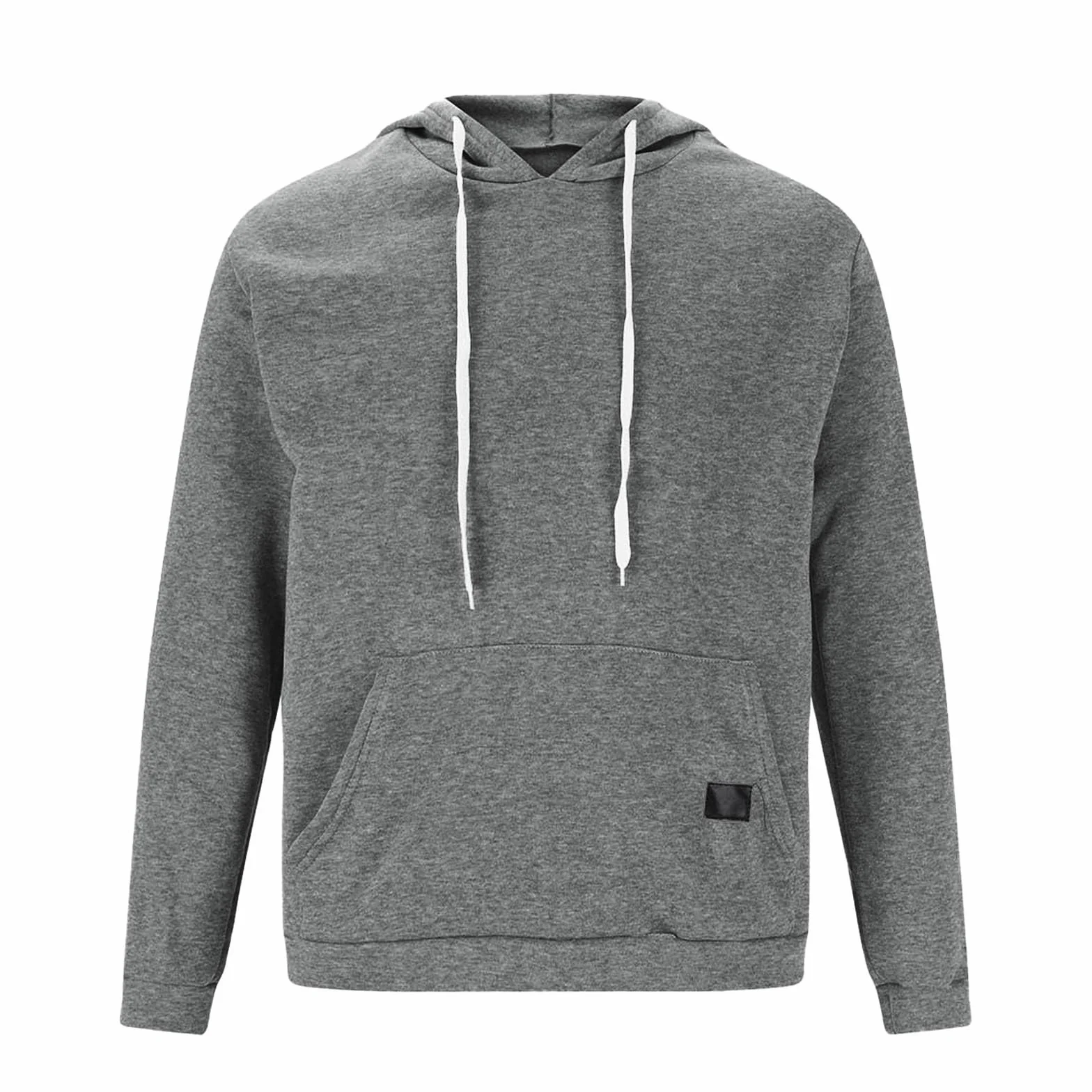 Sweat Homme à Capuche Couleur Unie Pull Manches Longues Poche Kangourou Cordon de Serrage Hoodies Pullover Sweatshirt Casual Hiver Automne