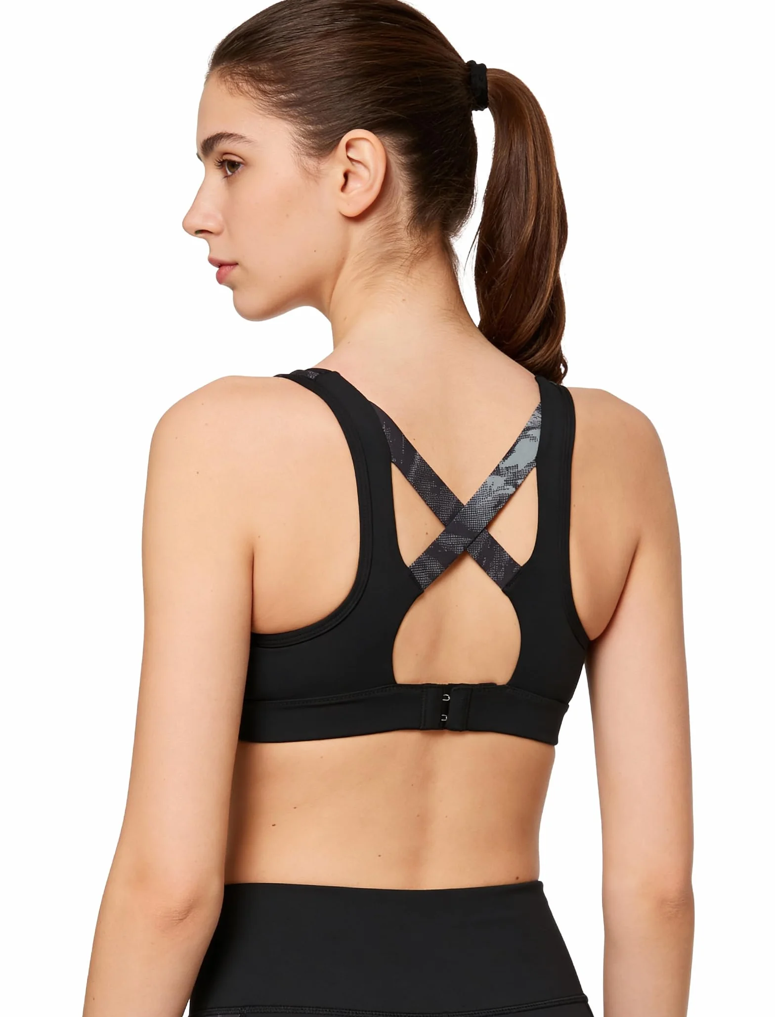 Soutien Gorge de Sport Femme Dos Croisé Maintien Élevé Grande Taille Brassière sans Armature Course Tennis Fitness