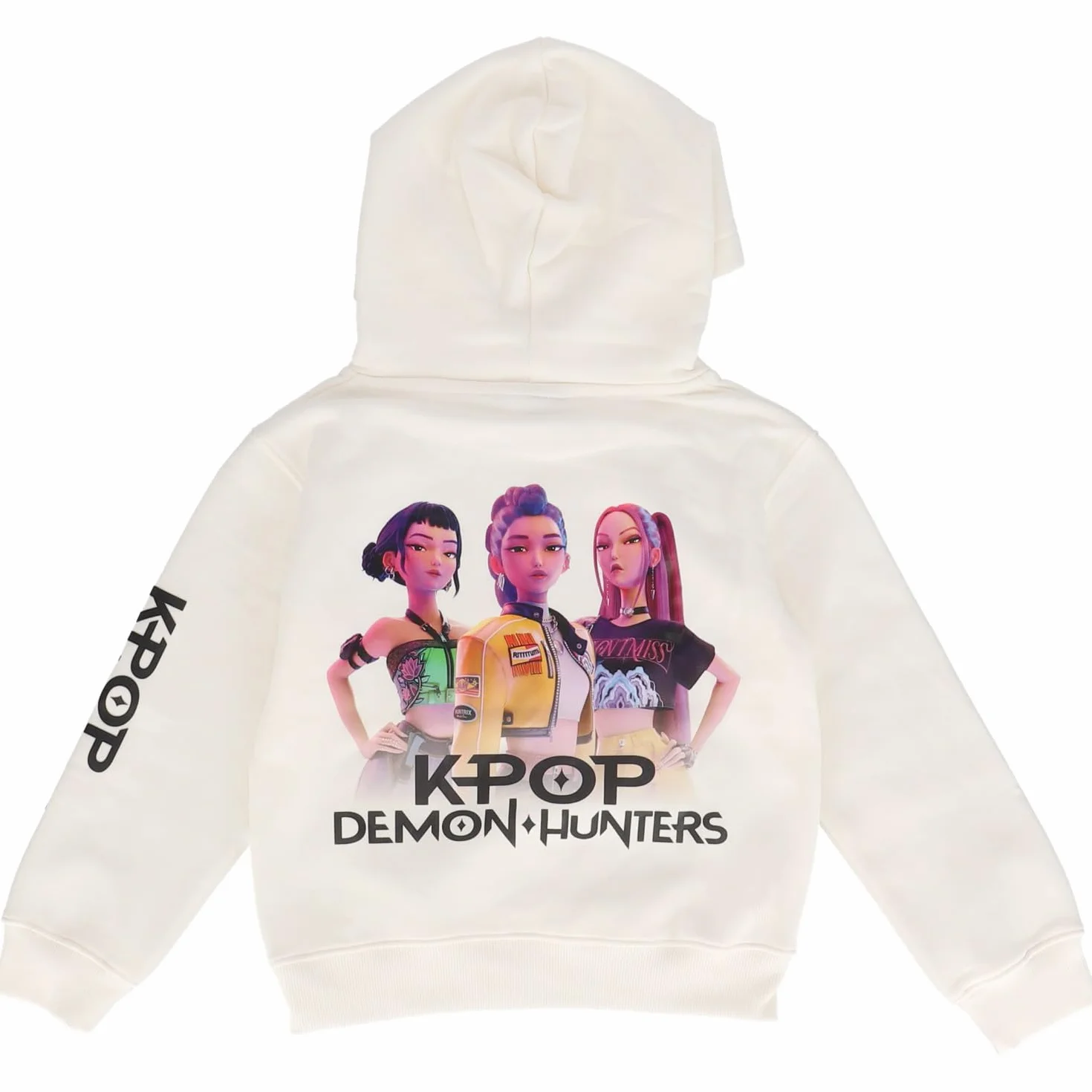 Sweat à Capuche Enfant K-Pop Demon Hunters SAHINLER Hoodie Huntrix Streetwear Coréen Blanc Polycoton Coton BCI 280 GSM