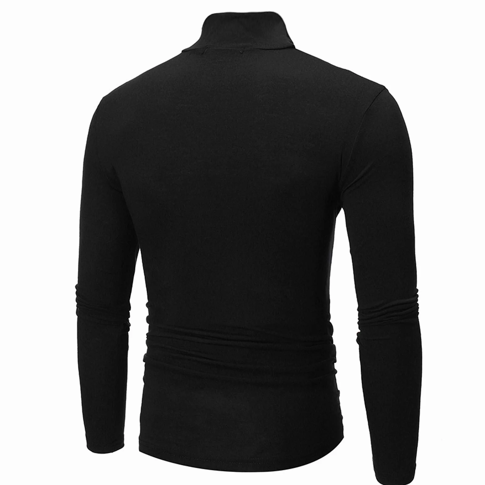 T Shirt Homme Léger Respirant Col Roulé Pullover Manches Longues Casual M-3XL
