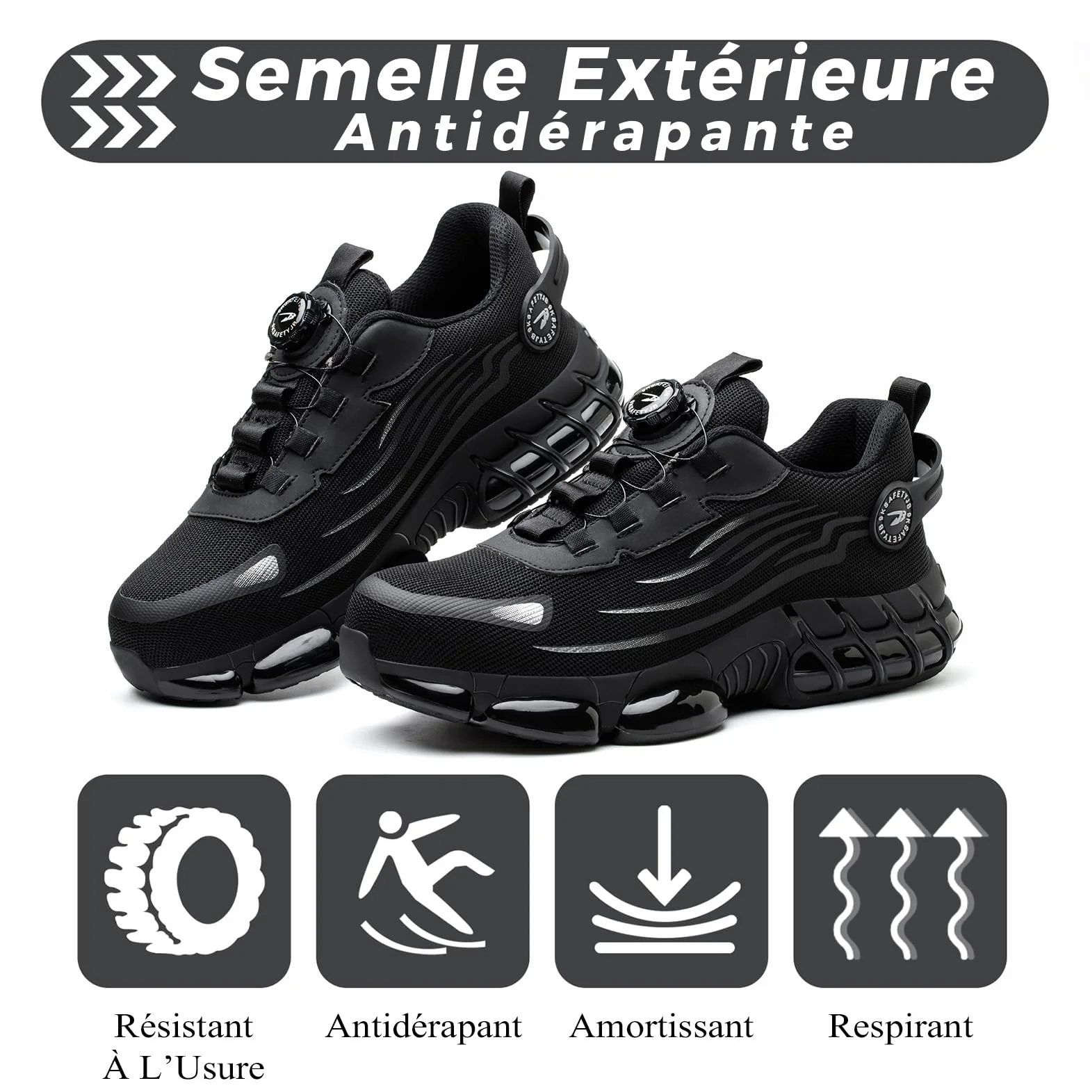 Chaussures de Sécurité Hommes Femmes Basket Légère Respirante Antidérapante Embout Acier 36-46 EU