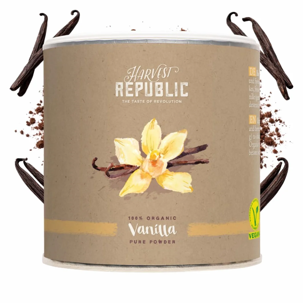 HARVEST REPUBLIC Poudre de vanille bio 25 g pour smoothies et shakes Superfood végétalien