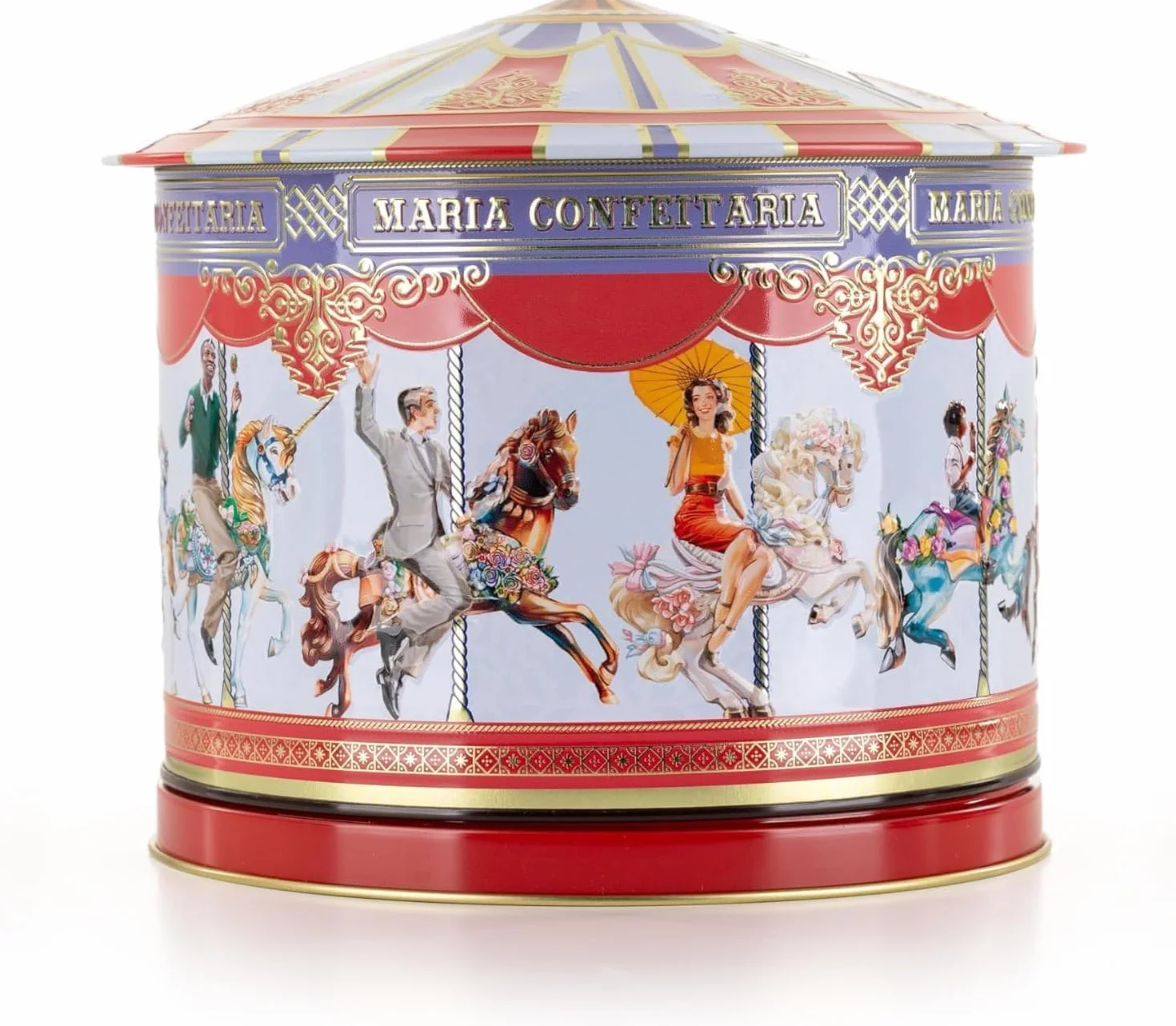 Boîte à biscuits Carrossel 300 g – Boîte musicale avec biscuits légers – Sélection de chocolats fins du Portugal – Boîte artistique à collectionner
