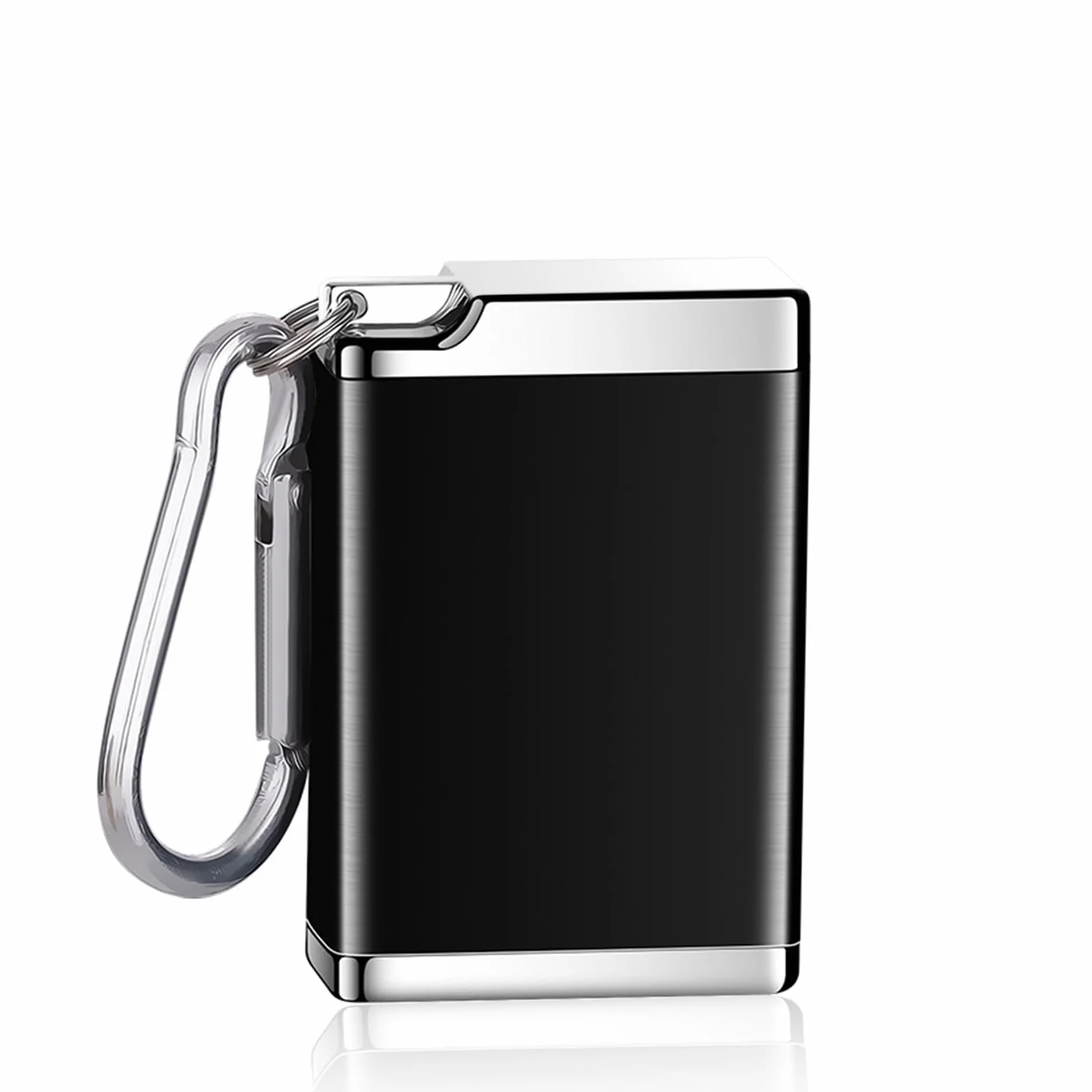 Mini Cendrier de Poche Portable Anti Odeurs, Porte-cendres Extérieur Voyages, Alliage d'Aluminium Noir