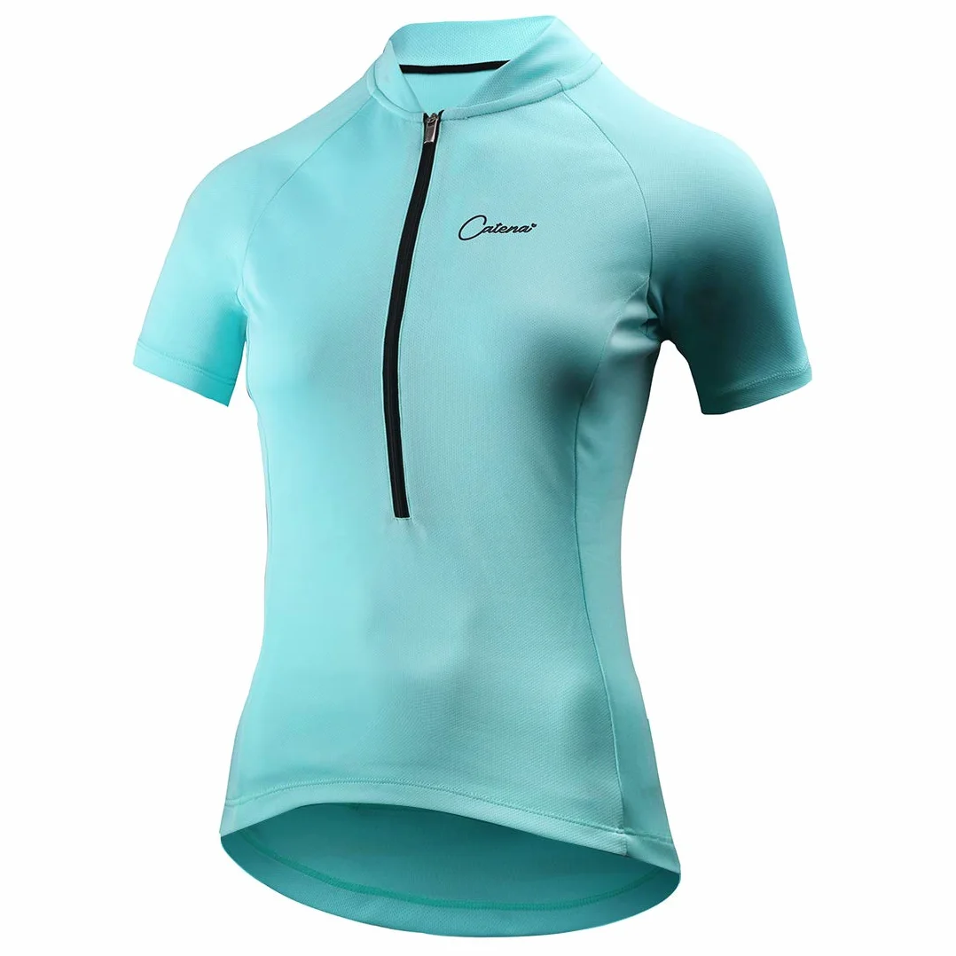 CATENA Maillot Cyclisme Manches Courtes Femmes VTT Route Respirant Séchage Rapide Haut Vélo