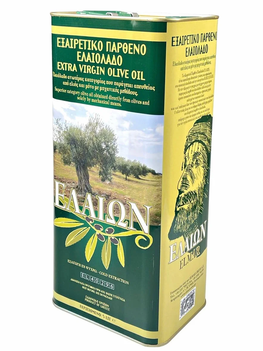 Trinovi Elmar Huile d'Olive Extra Vierge Crète - Première Qualité - 5 Litres - Obtenue directement à partir d'olives traitées selon un procédé spécial - Pressée à froid - Elaion de Grèce