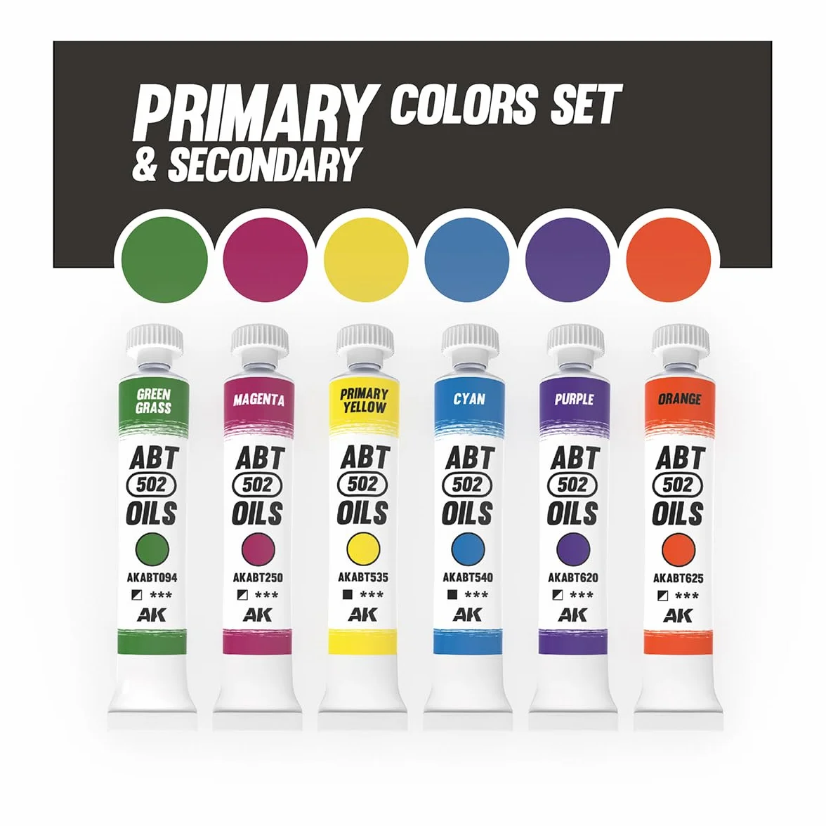 Abteilung 502 Lot d'huile ABT309 - Couleurs primaires et secondaires - 6 x 20 ml