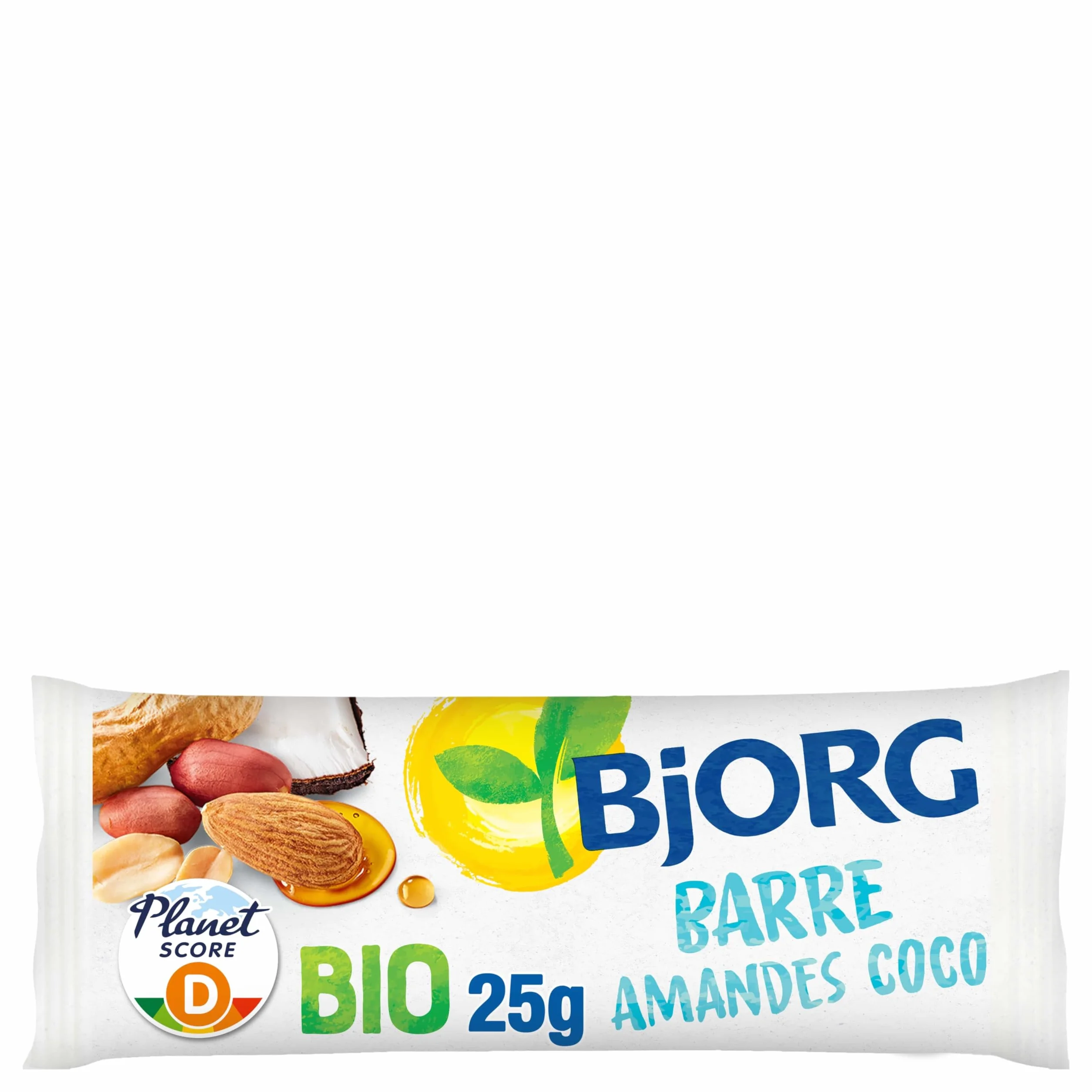 BJORG - Barre Énergétique - Amandes, Coco - Bio - Source de Fibres - Riche en Protéines - Encas Sain pour le Sport : Vélo, Fitness, Trail, Running - 30 Barres Individuelles de 25g