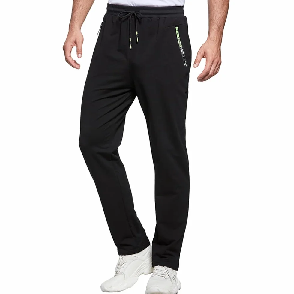 Pantalons de Survêtement Hommes Coton avec Poches Zippées