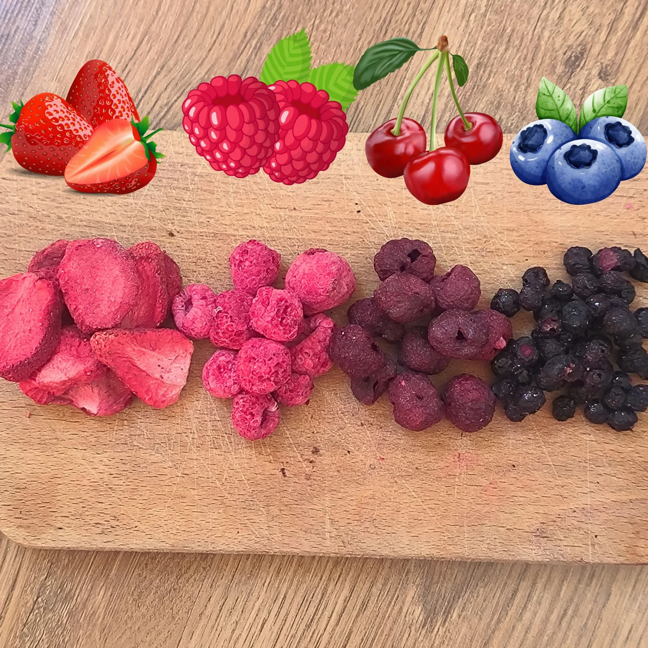 Fruits Lyophilisés | SuperBerry XL 300g Mélange de Fruits Secs Fraise Lyophilisée, Framboise et Griotte et Myrtille - Freeze Dried Fruit Red Mix | gefriergetrocknete Früchte | ZingyZoo