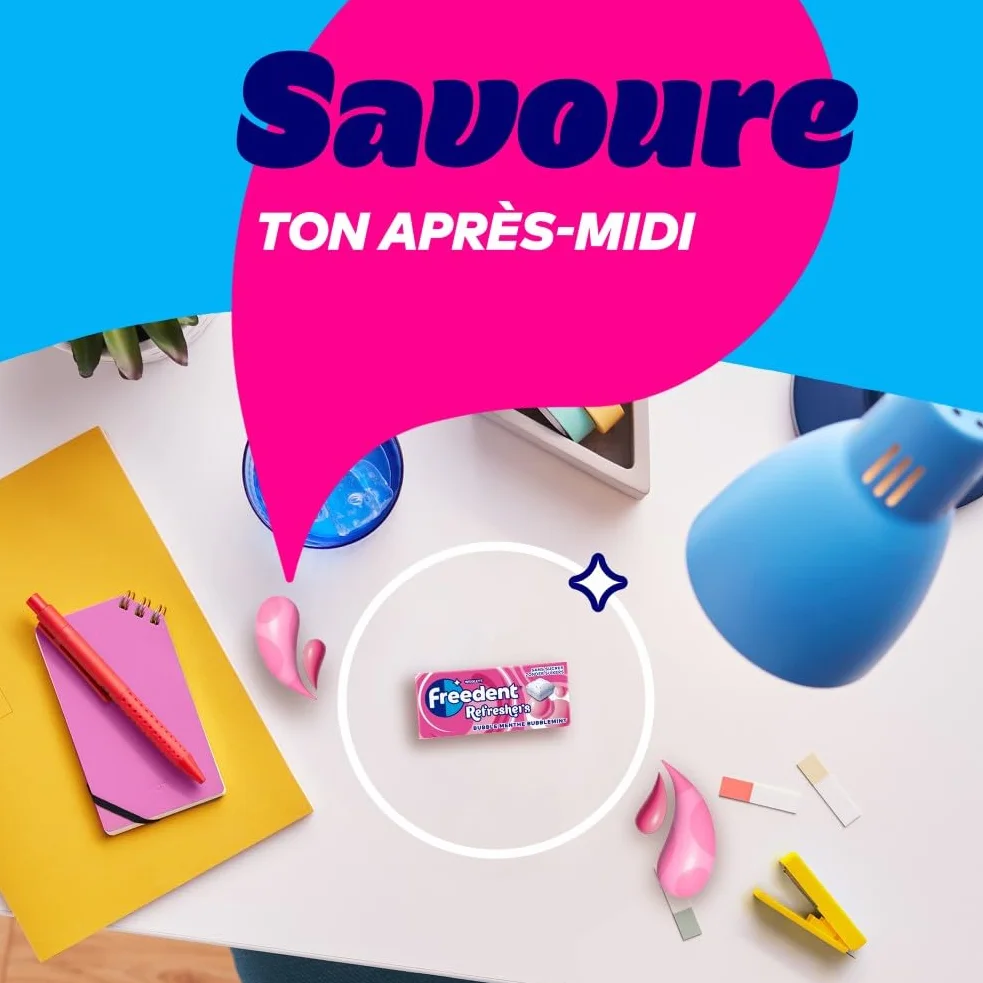 FREEDENT REFRESHERS - Chewing Gum Sans Sucre - Goût Bubble Menthe - 12 Paquet de 8 Dragées - Grand Format 96 Dragées