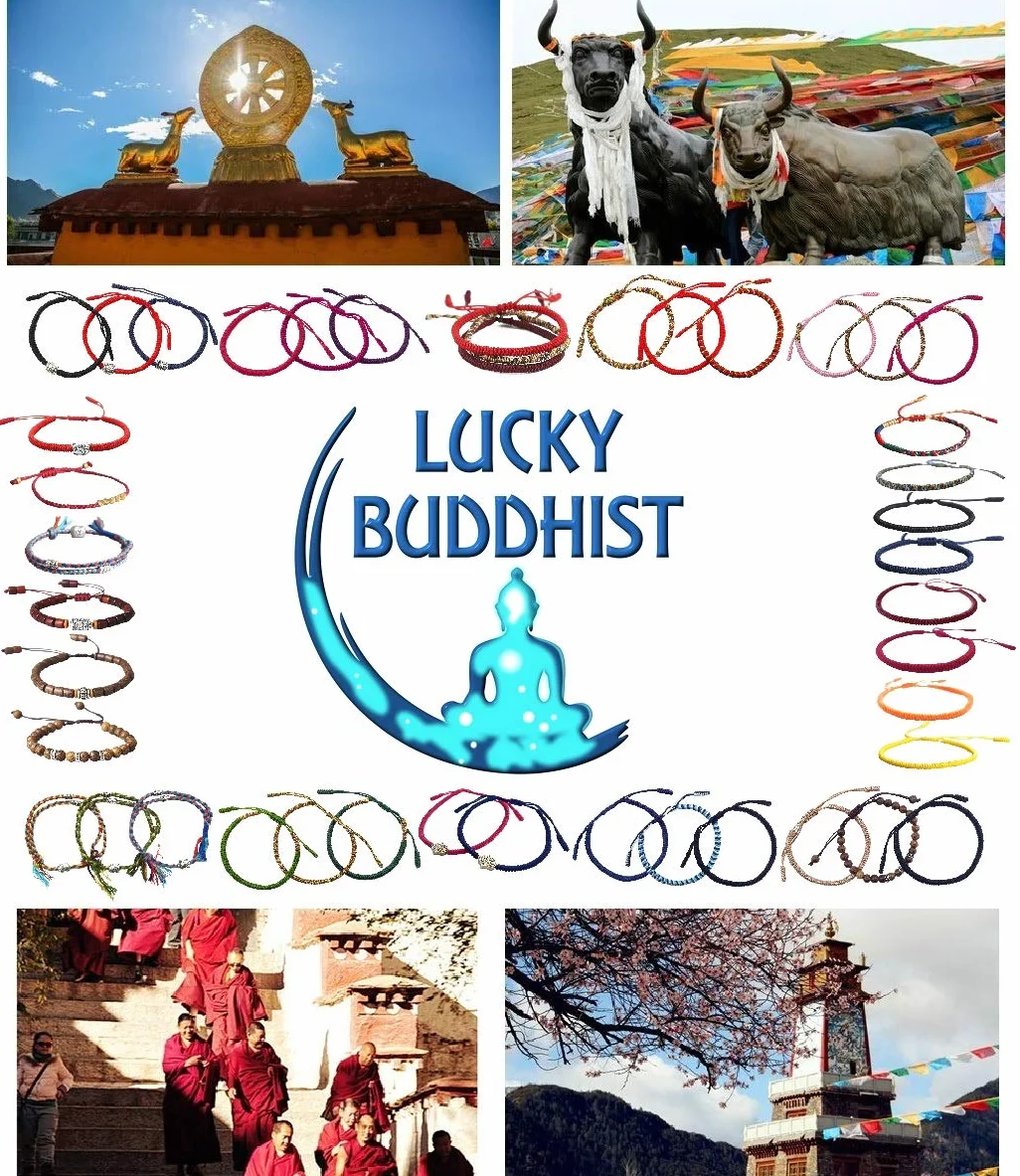 Bracelet porte-bonheur LUCKY BUDDHIST en Nylon réglable pour hommes et femmes
