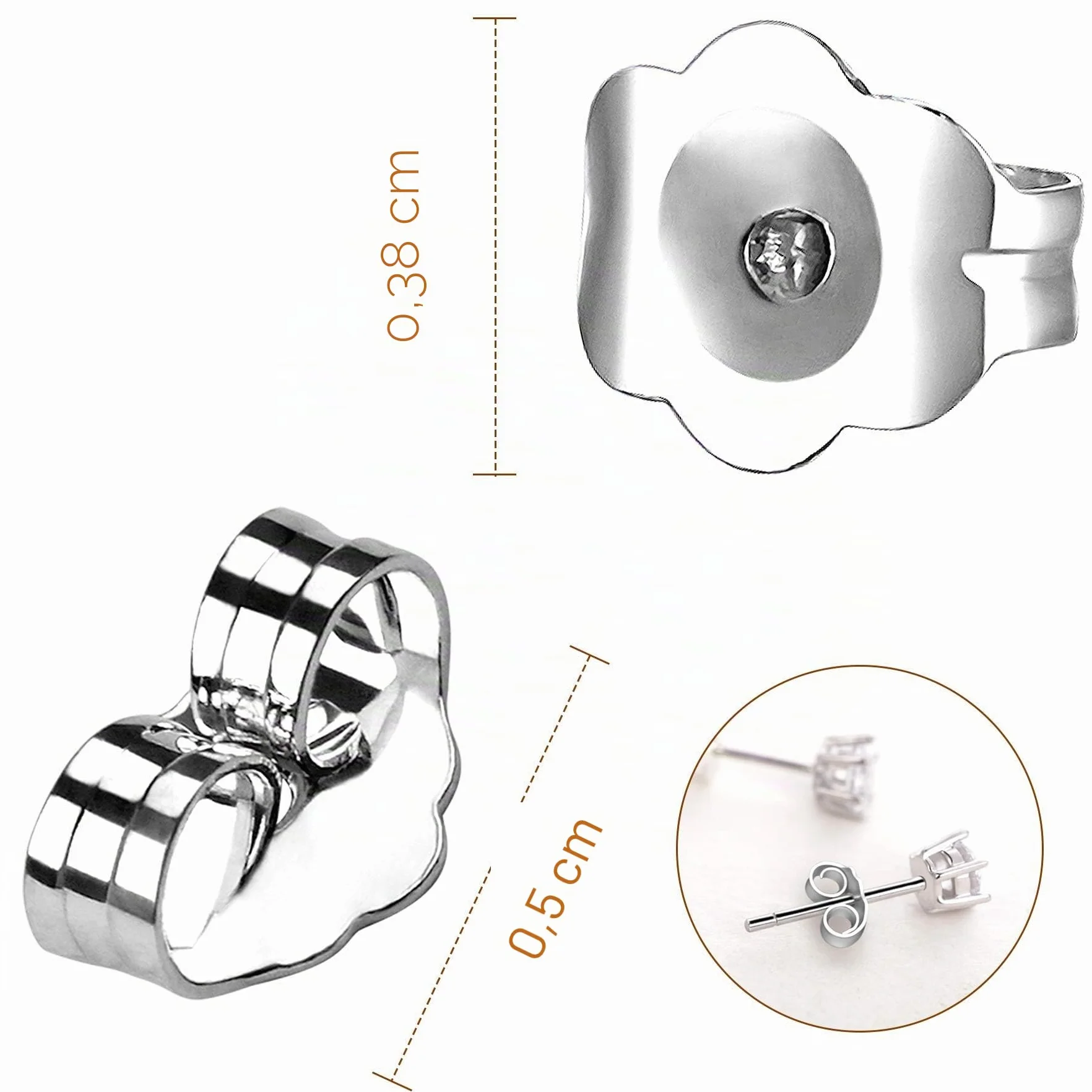 SANNIX 30 pièces fermoirs de boucles d'oreilles de remplacement sécurisés